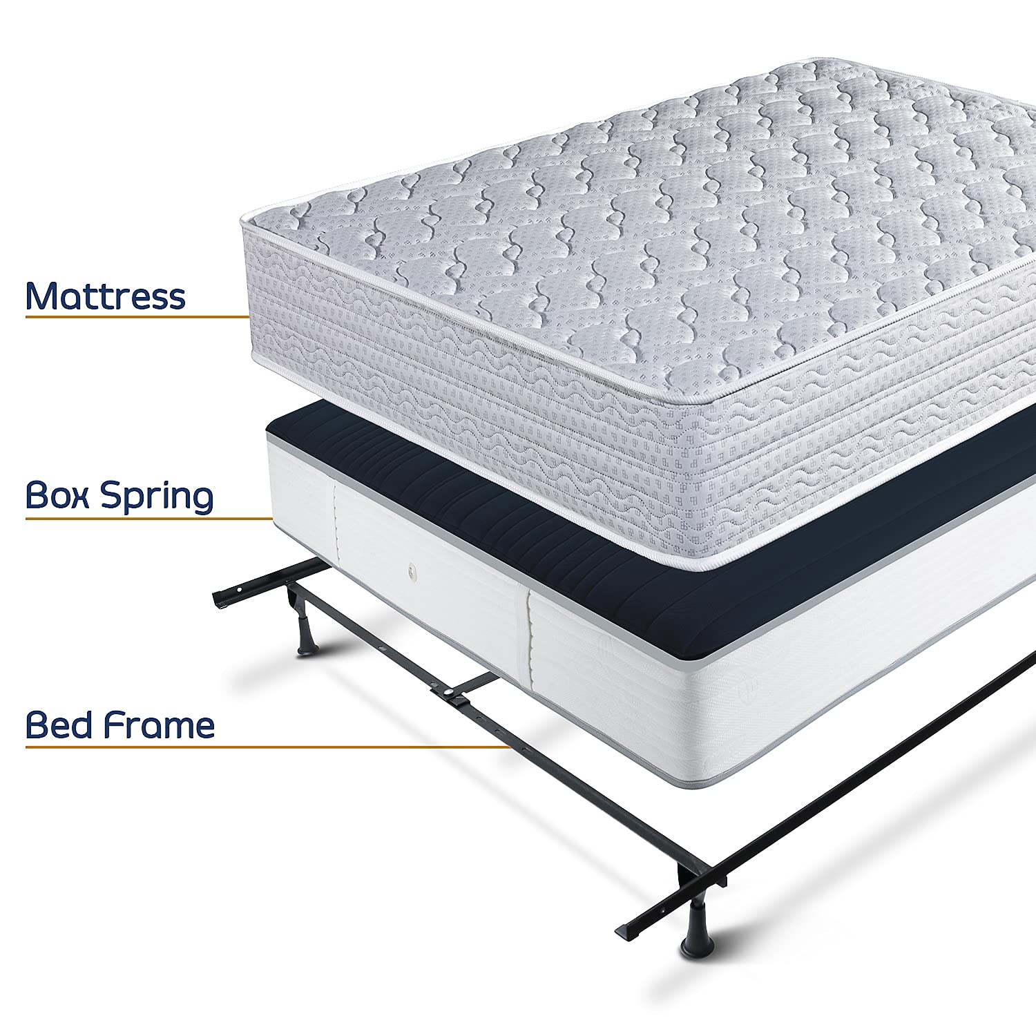 Clara Clark Adjustable Bed Rails - Heavy Duty Metal Bed Frame with Center Support Leg - 5.25