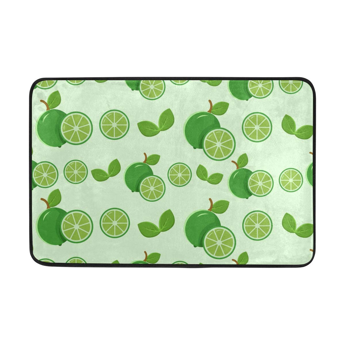 Non-Slip Green Lemon Leaf Indoor Doormat - Modern Welcome Mat for Front Door, Bathroom & Toilet - Perfect for Home, Office & Entryway Decor