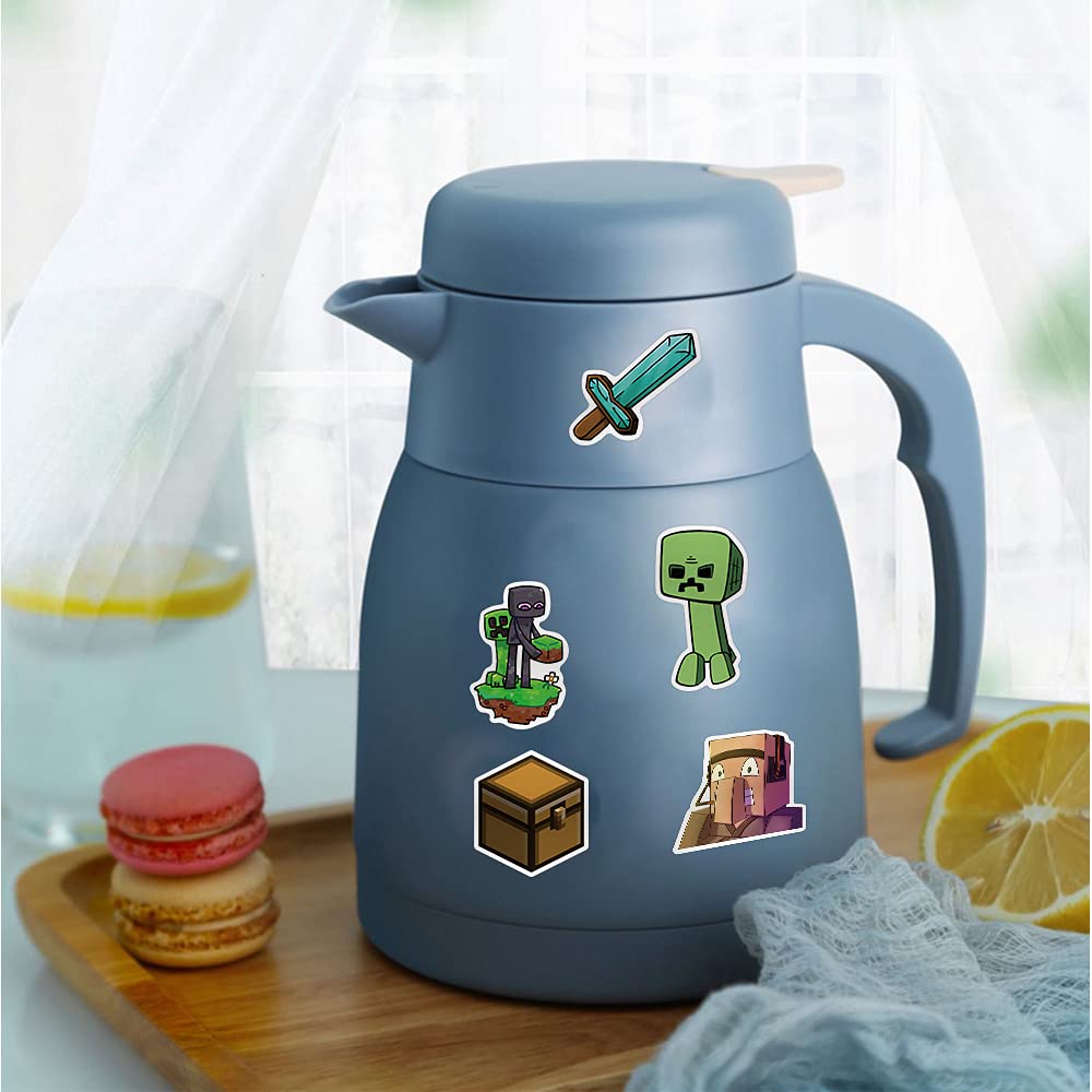 50 Pack Minecraft Stickers - Video Game Themed Decals for Kids & Adults - Funny Gaming Stickers for Laptops, Water Bottles, Notebooks - Perfect Gift for Minecraft Lovers (Party Favors, School Rewards, DIY Crafts)