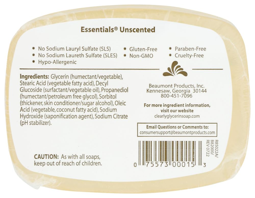 Unscented Glycerine Soap Bar 4 Oz (Pack of 12) - Moisturizing, Hypoallergenic for Sensitive Skin - Perfect for Daily Use, Travel & Gifts