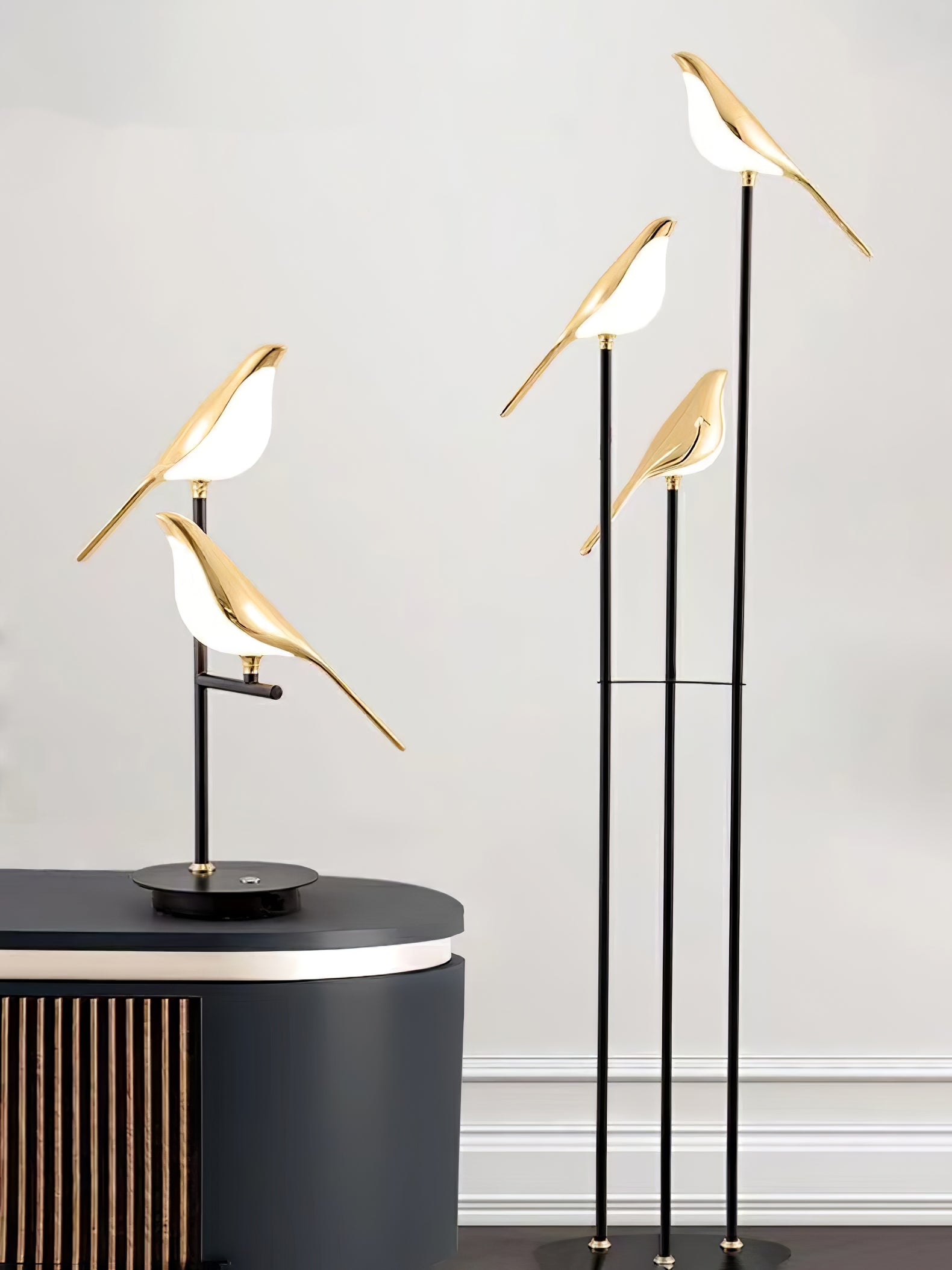 Stylish Magpie Perch Table Lamp - Modern Home & Office Decor - Perfect for Bedroom, Living Room, or Study Desk Lighting