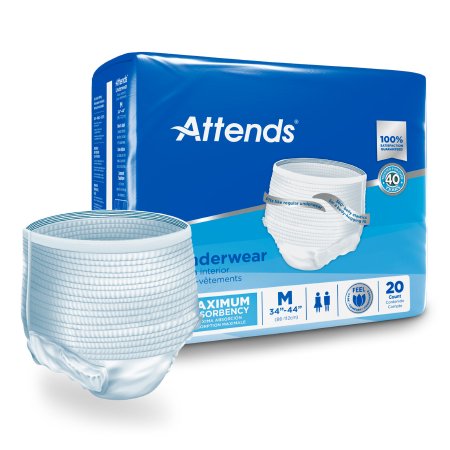 Unisex Adult Absorbent Underwear - Attends® Pull-On with Tear-Away Seams for Heavy Incontinence Protection (AP0720/30/40) - Ideal for Overnight Use & Active Lifestyles