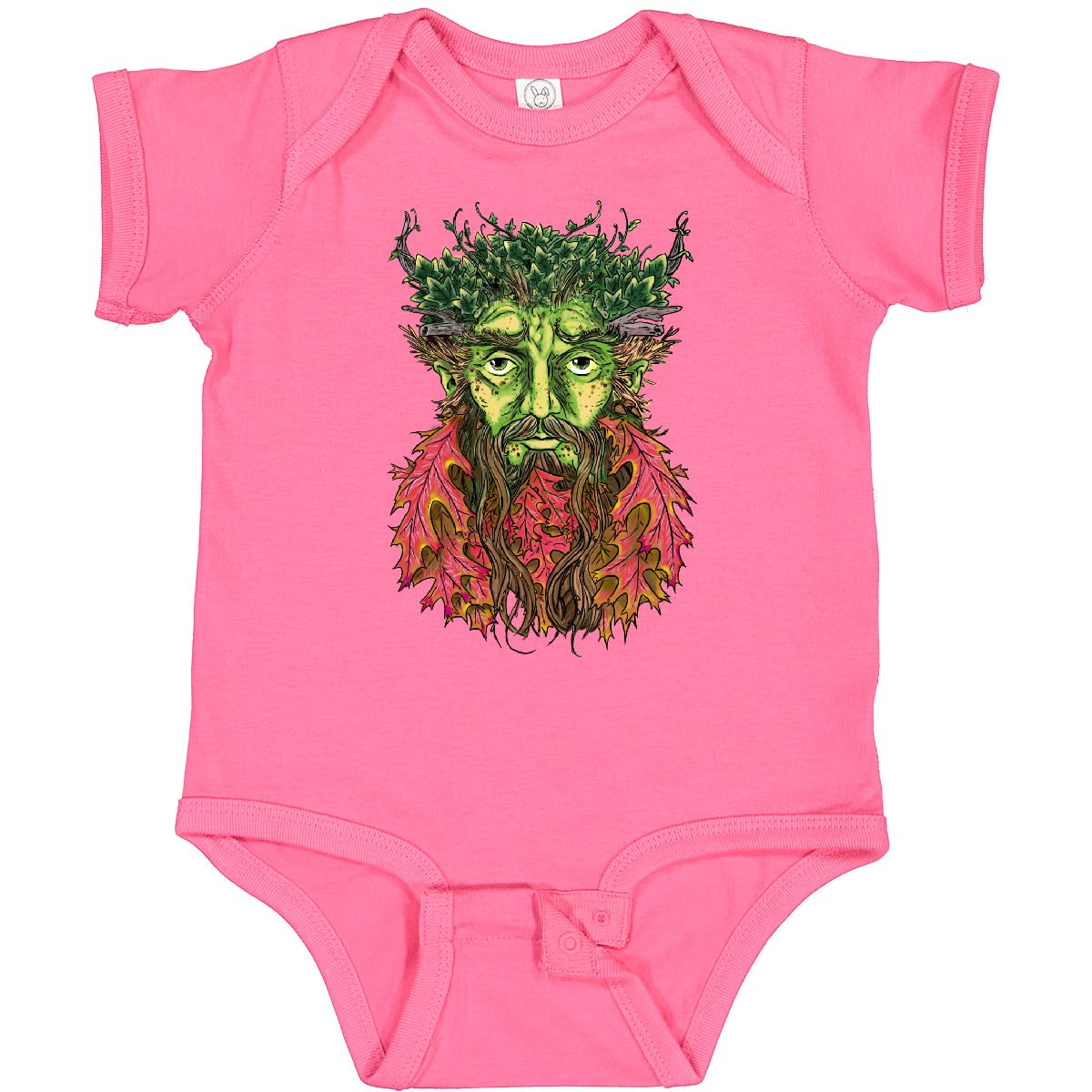 Inktastic Autumnal Equinox Green Man Baby Bodysuit - Organic Cotton Infant Onesie for Fall Season, Halloween & Nature-Themed Outfits | Perfect for Newborn Photo Shoots, Seasonal Celebrations & Outdoor Adventures