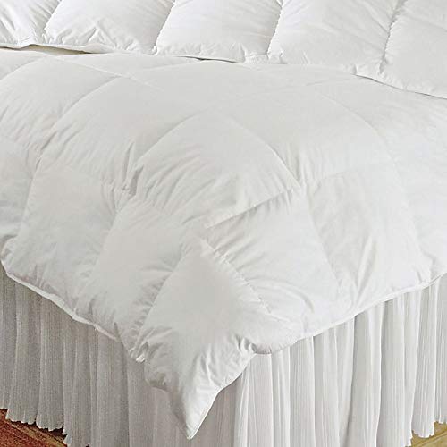 Luxury Premium European White Down Comforter - All Season Hypoallergenic Queen Size Duvet Insert with 100% Egyptian Cotton Cover (90