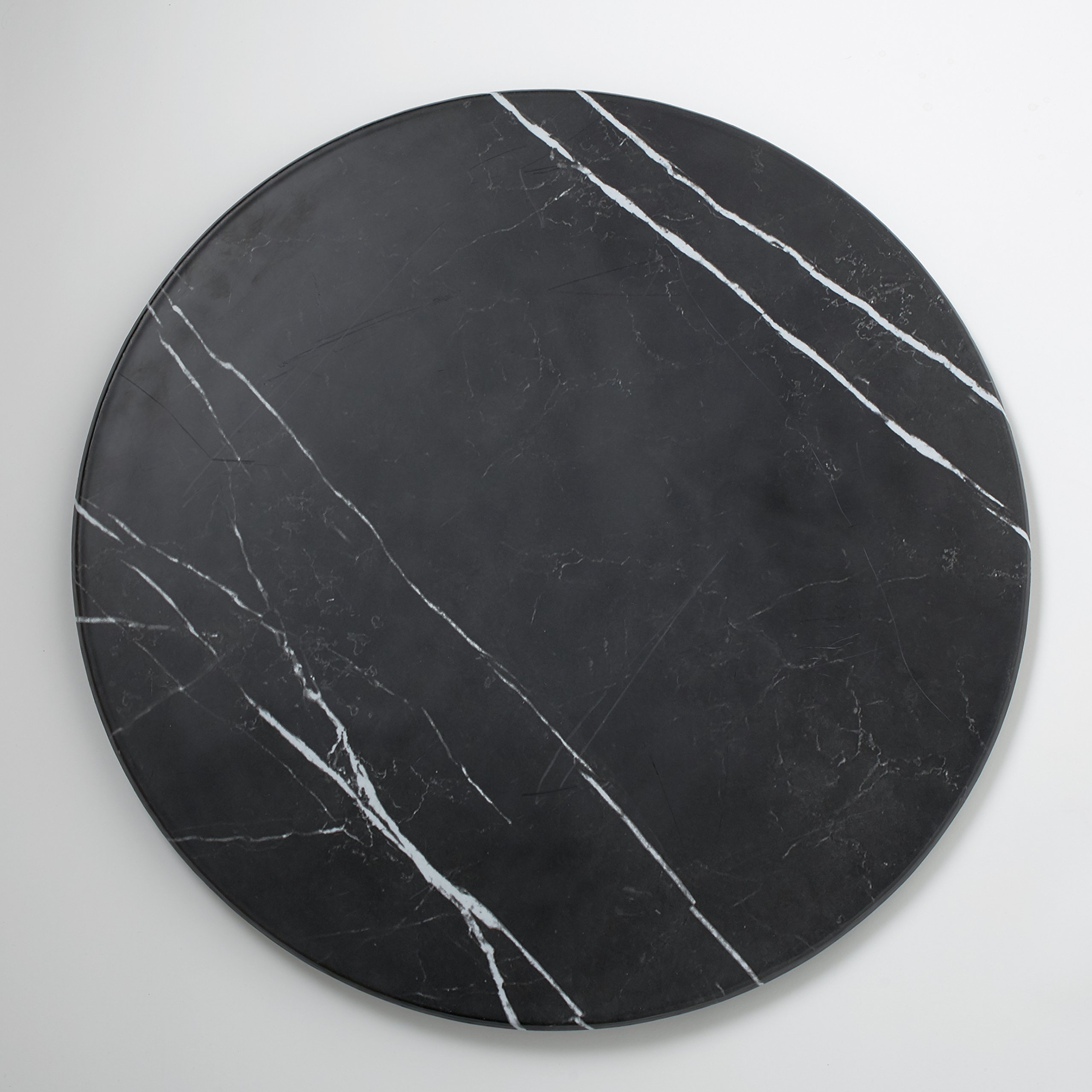 American Metalcraft MB21 21.5-Inch Black Marble Melamine Round Serving Board - Perfect for Charcuterie, Cheese, and Party Platters