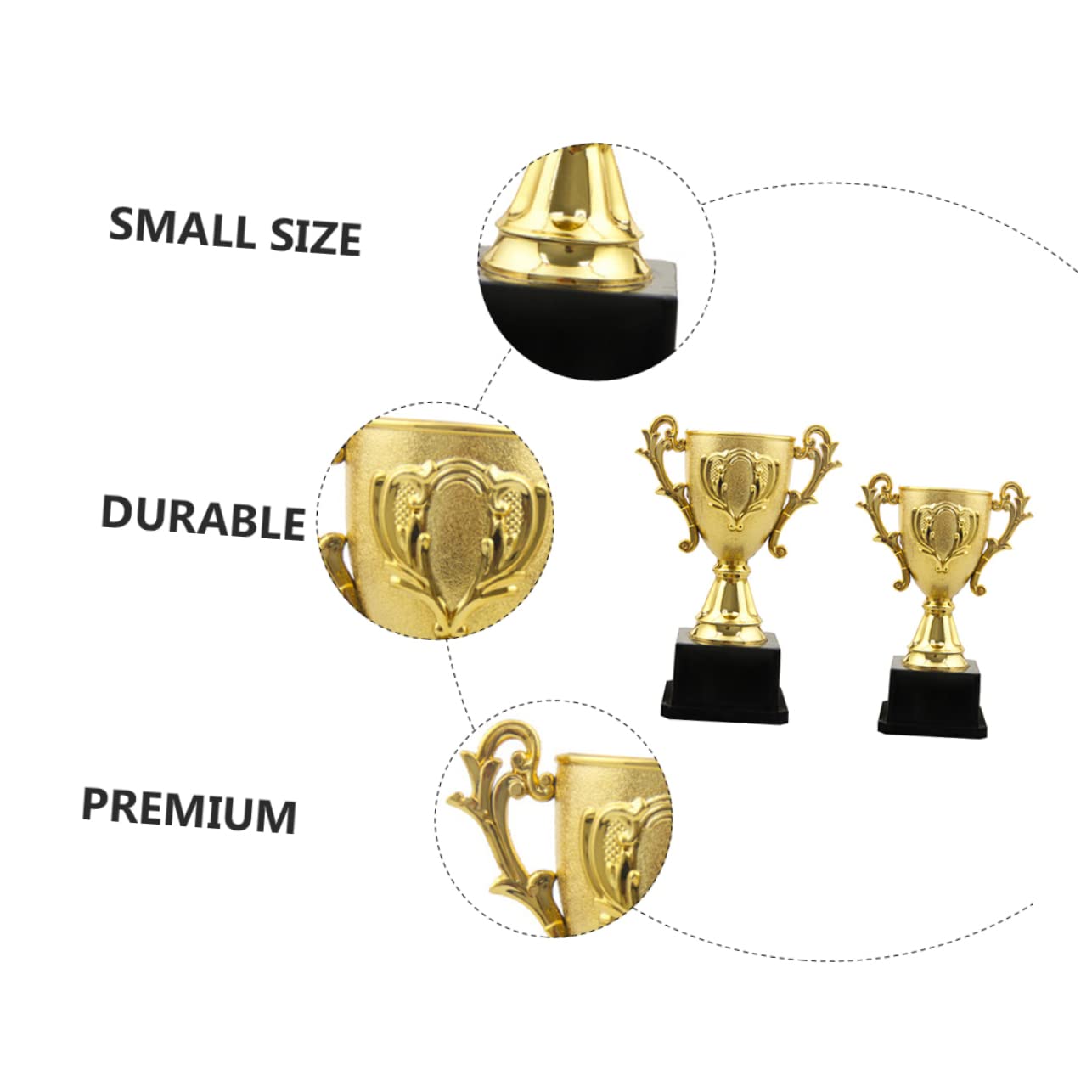 HLUONGTN 2 Pack Soccer Trophy Awards - Gold Plastic Football Trophies for Kids Sports, Team Party Decorations, Desk Display & Home Decor - Perfect for Soccer Tournaments, Birthday Gifts & School Awards