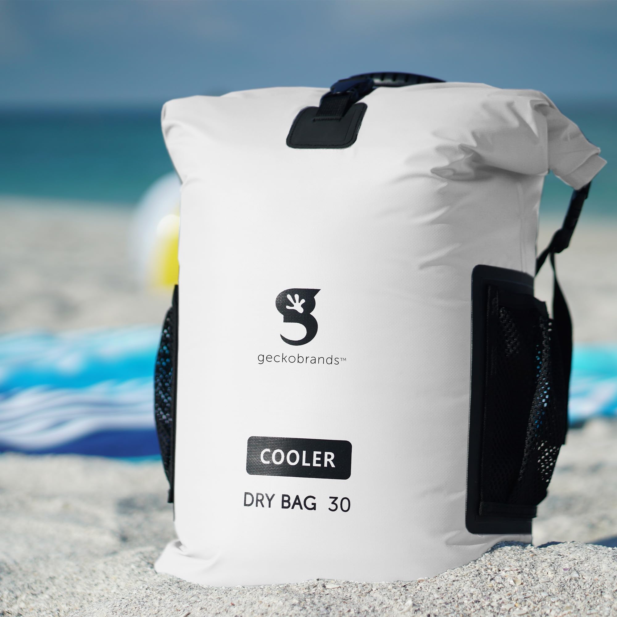 Geckobrands 30L Waterproof Backpack Cooler - Holds 24 Cans or 18 Bottles - Insulated Dry Bag Backpack with 3-Section Padded Back - Perfect for Camping, Hiking, Beach & Outdoor Adventures