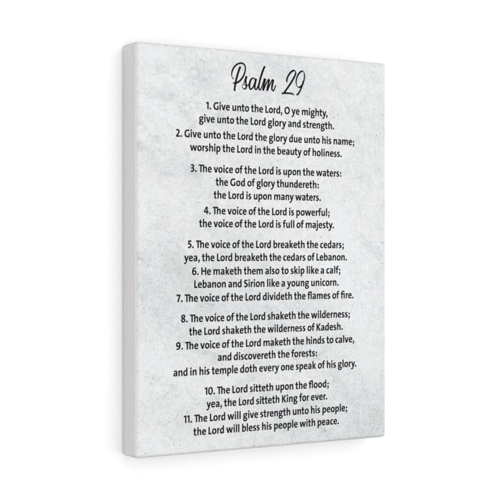 Christian Wall Art with Bible Verse - Psalm 29 'His Voice Does Wonders' Scripture Print, Ready to Hang Home Decor for Living Room, Bedroom & Church