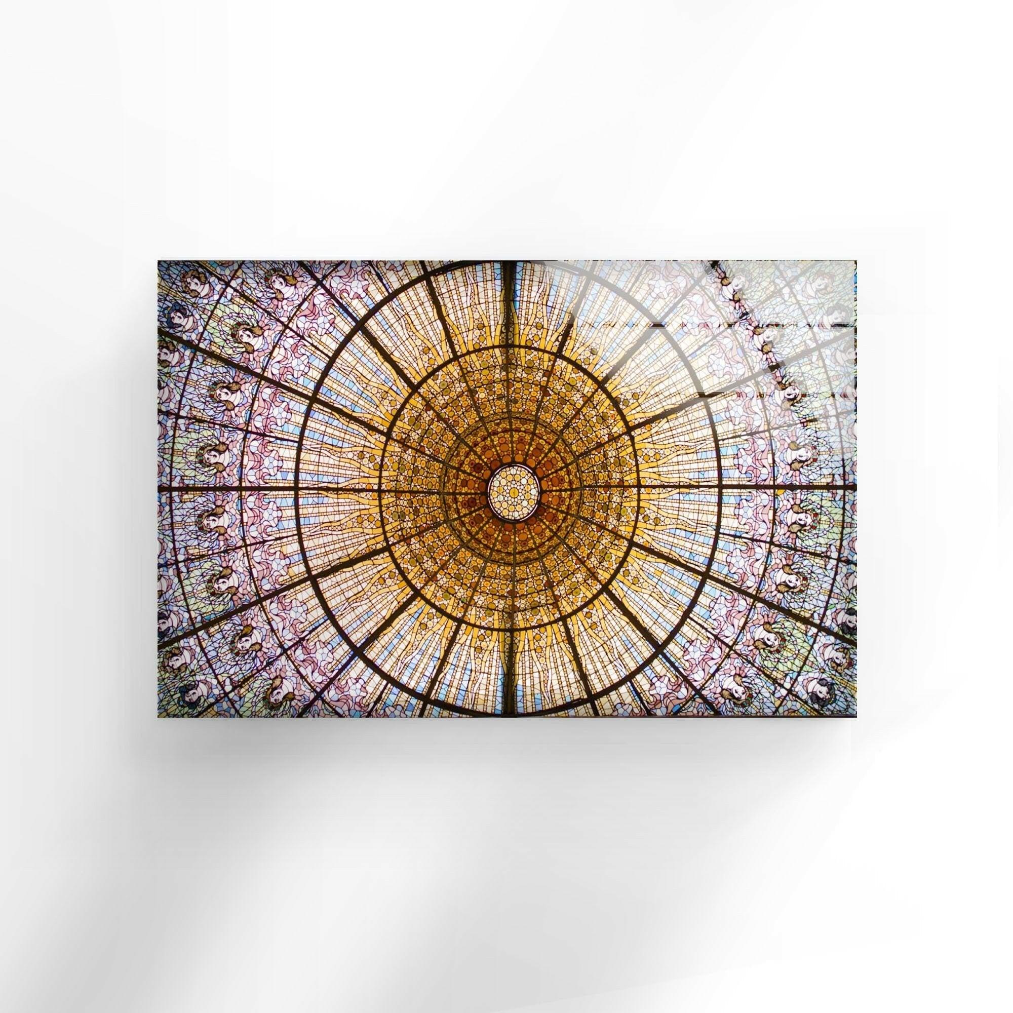 Barcelona Stained Glass Church Wall Art - Handmade Religious Home Decor for Living Room, Bedroom & Office - Perfect Gift for Christian Housewarming & Wedding