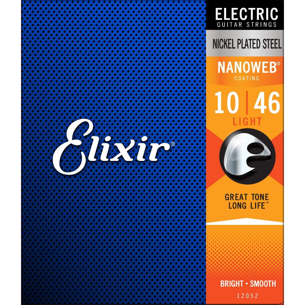 Elixir Nanoweb Electric Guitar Strings 10-46 Light Gauge 3-Pack - Perfect for Rock, Blues & Studio Recording