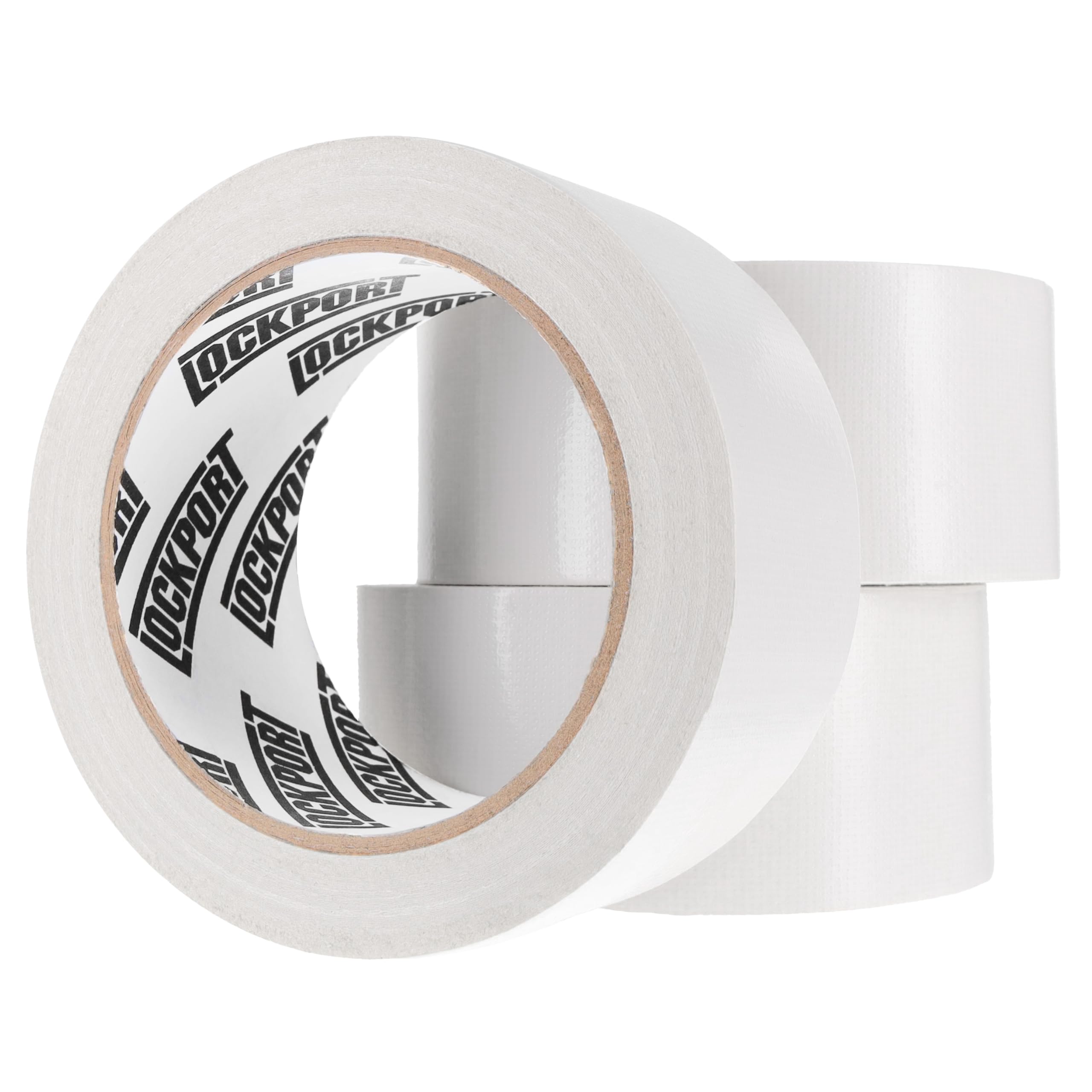 Lockport White Duct Tape - 3 Pack (20 Yards x 2 Inch) - Waterproof, No Residue Duct Tape for Home Repairs, HVAC, Crafts & DIY Projects - Heavy Duty Bulk Adhesive Tape for Sealing, Fixing & Emergency Use