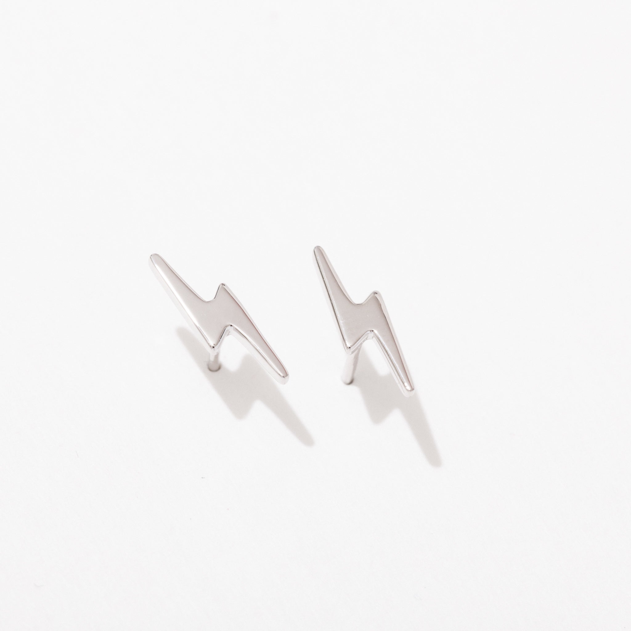 Lightning Bolt Stud Earrings for Women - Dainty Gold/Silver Punk Rock Jewelry - Perfect for Parties, Concerts & Everyday Wear