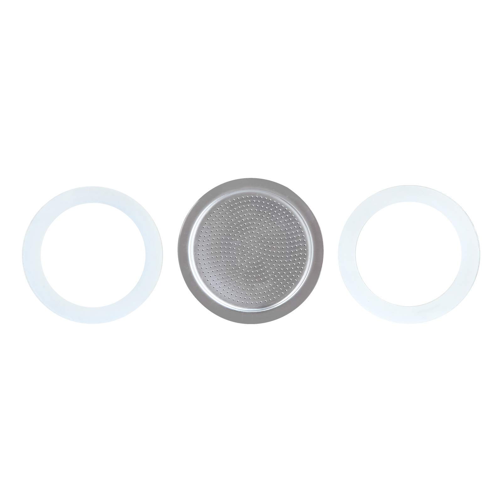 Easyworkz Moka Pot Replacement Parts - 4 Cup Silicone Gasket Seals & Stainless Steel Filter Screen for Stovetop Espresso Maker | Durable & Heat-Resistant | Perfect for Home Coffee Brewing & Italian Espresso Making