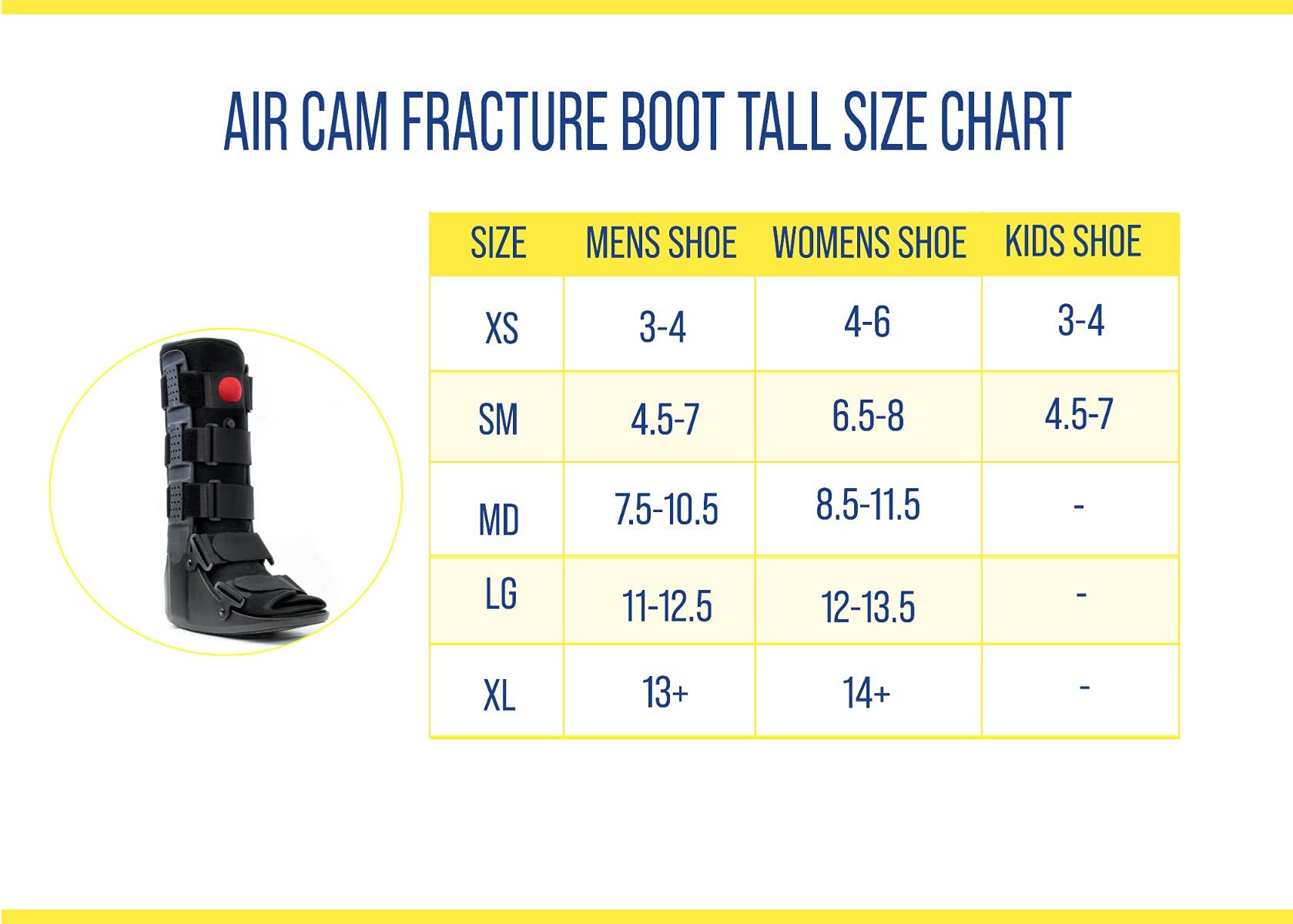 Brace Direct Air CAM Walker Boot Tall - Adjustable Ankle & Foot Support with Ice Pack Cold Wrap for Injury Recovery & Pain Relief - Ideal for Sprains, Fractures, and Post-Surgery Rehabilitation