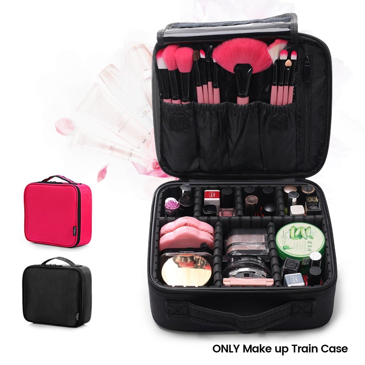 Portable Travel Makeup Cosmetic Bag - Waterproof Organizer for Toiletries & Cosmetics | Perfect for Vacation, Gym, and Daily Use
