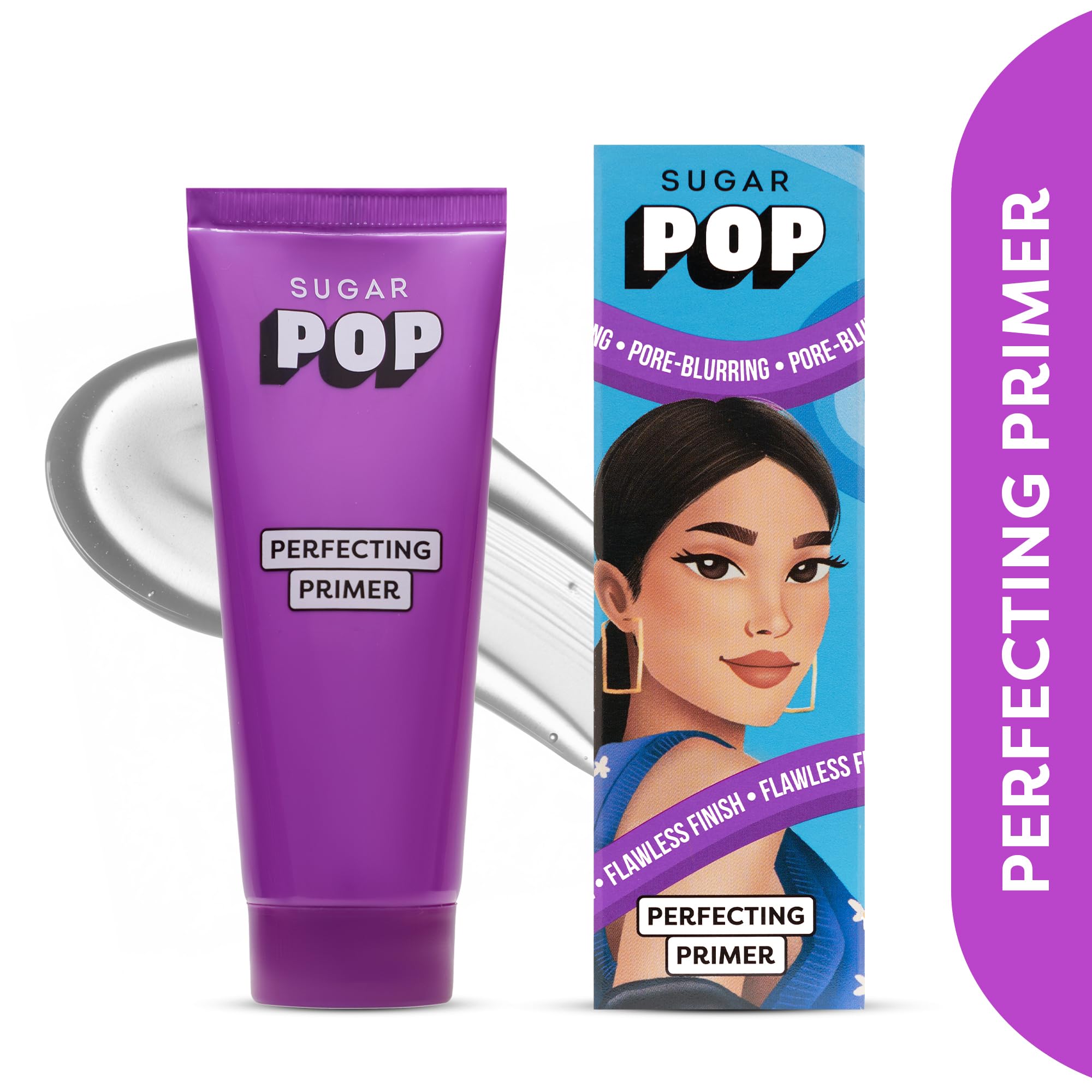 SUGAR POP Vitamin E Infused Perfecting Primer - Pore Minimizer, Wrinkle & Fine Line Blurring Face Primer | Hydrating Lightweight Gel Formula with Matte Finish | Makeup Base for Flawless Look | Ideal for Daily Wear & Special Occasions | 0.85oz (25ml)