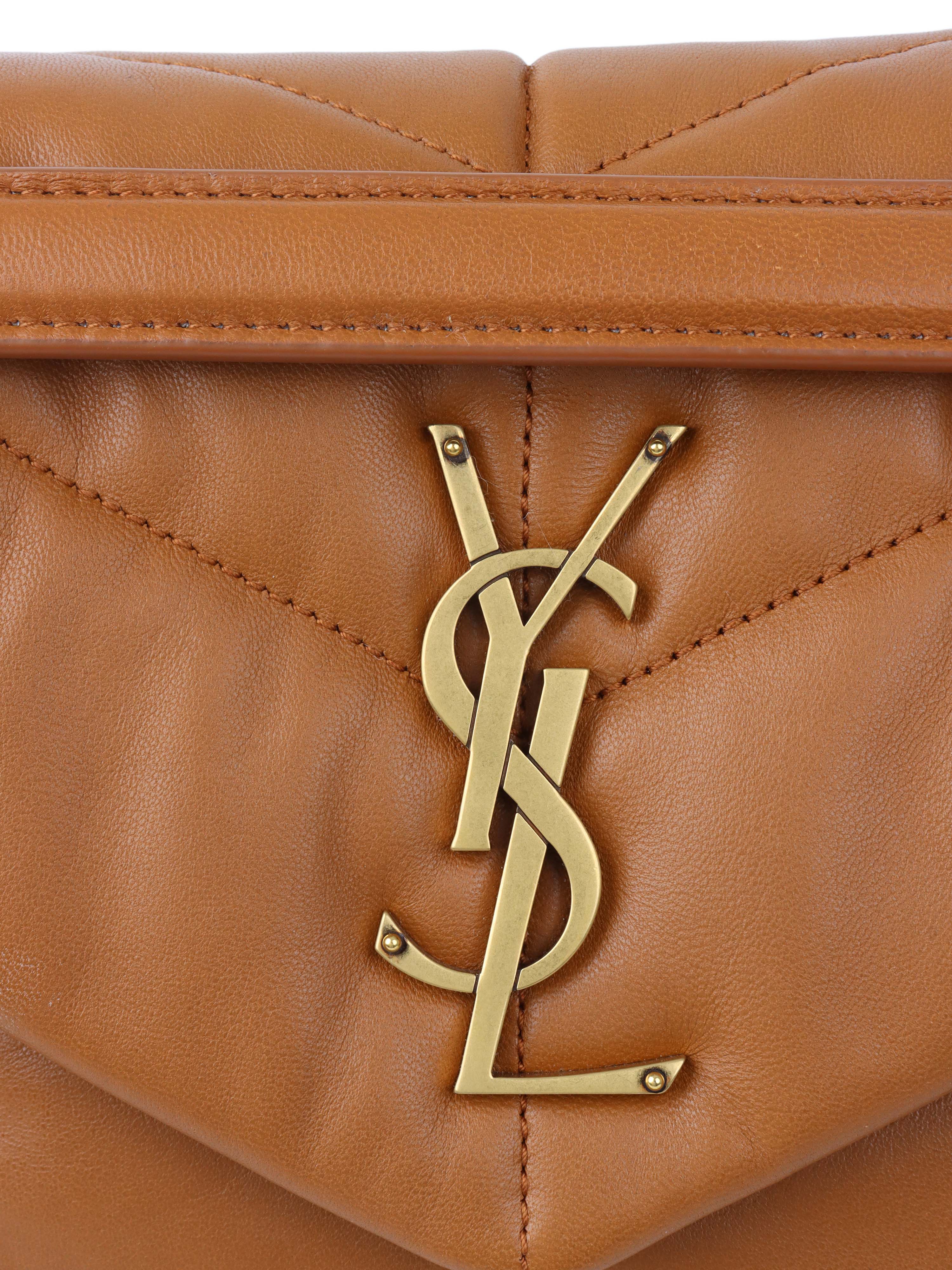 Saint Laurent Caramel Puffer Small Crossbody Bag - Luxury Leather Shoulder Purse for Women | Perfect for Date Night, Travel & Everyday Use