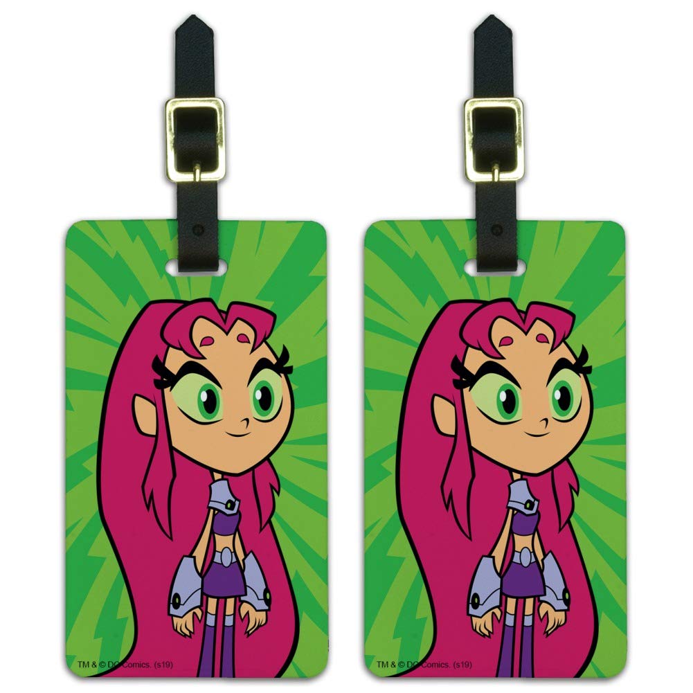 Teen Titans Go! Starfire Luggage Tags - Set of 2 Durable Suitcase ID Cards for Carry-On Bags | Perfect for Travel, Cosplay & Teen Titans Fans