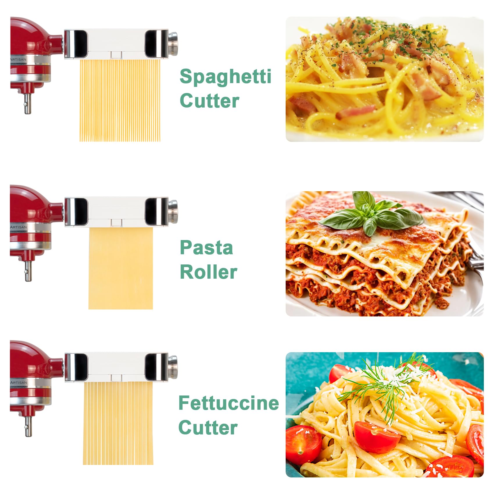 **KitchenAid Stand Mixer Pasta Maker & Cheese Grater Attachment Set – 5 Blades for Fresh Homemade Pasta, Slicing & Shredding – Perfect for Italian Dishes, Salads & Meal Prep**