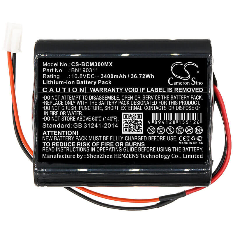 10.8V 3400mAh Li-ion Medical Battery for Bionet Bn190311 BM3 BM3VET - 36.72Wh Replacement Power Supply for Veterinary & Hospital Equipment