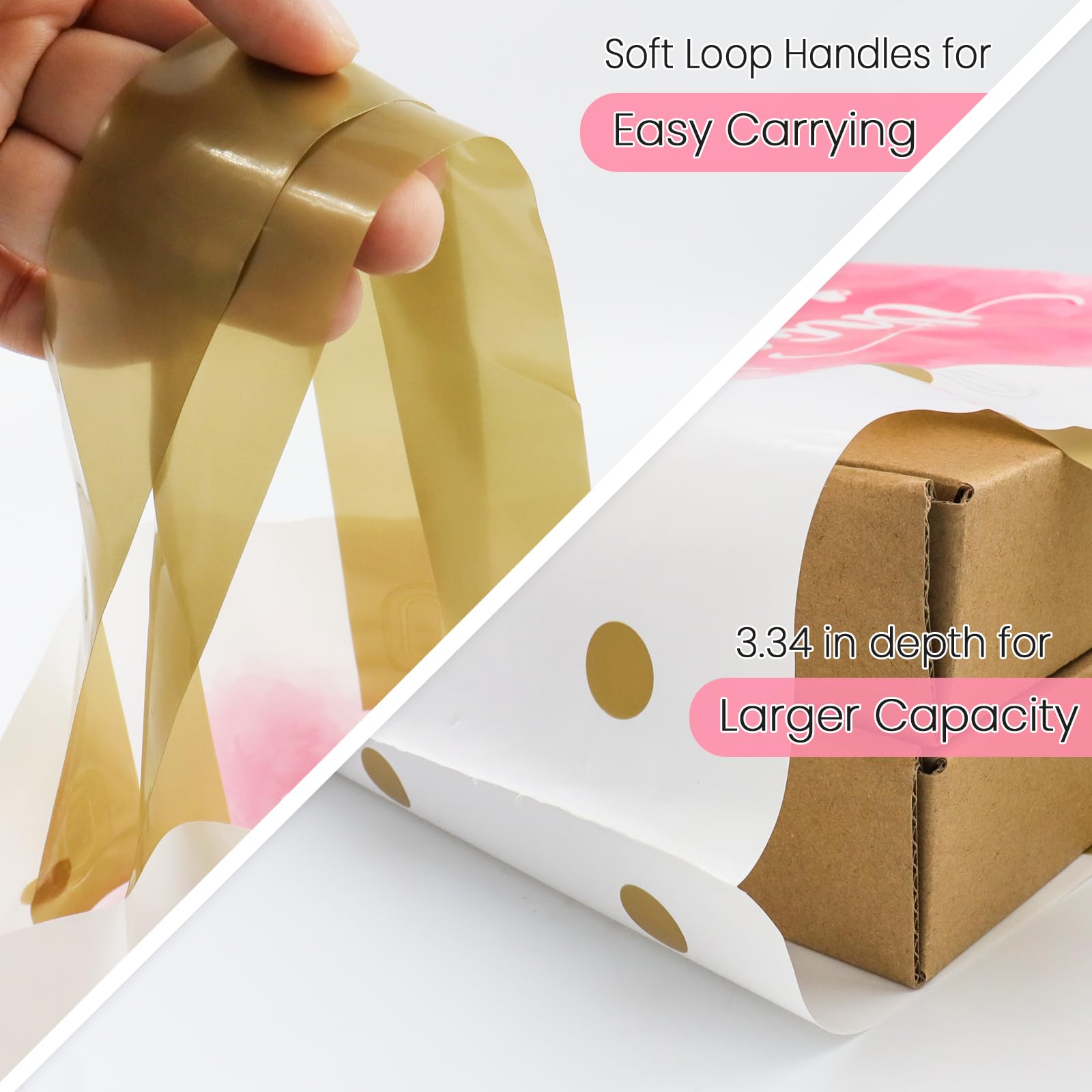 Bulk Plastic Thank You Shopping Bags - Extra Thick & Durable with Loop Handles, 50 Pack (12x15 Inches) - Perfect for Retail Stores, Boutiques & Gift Packaging