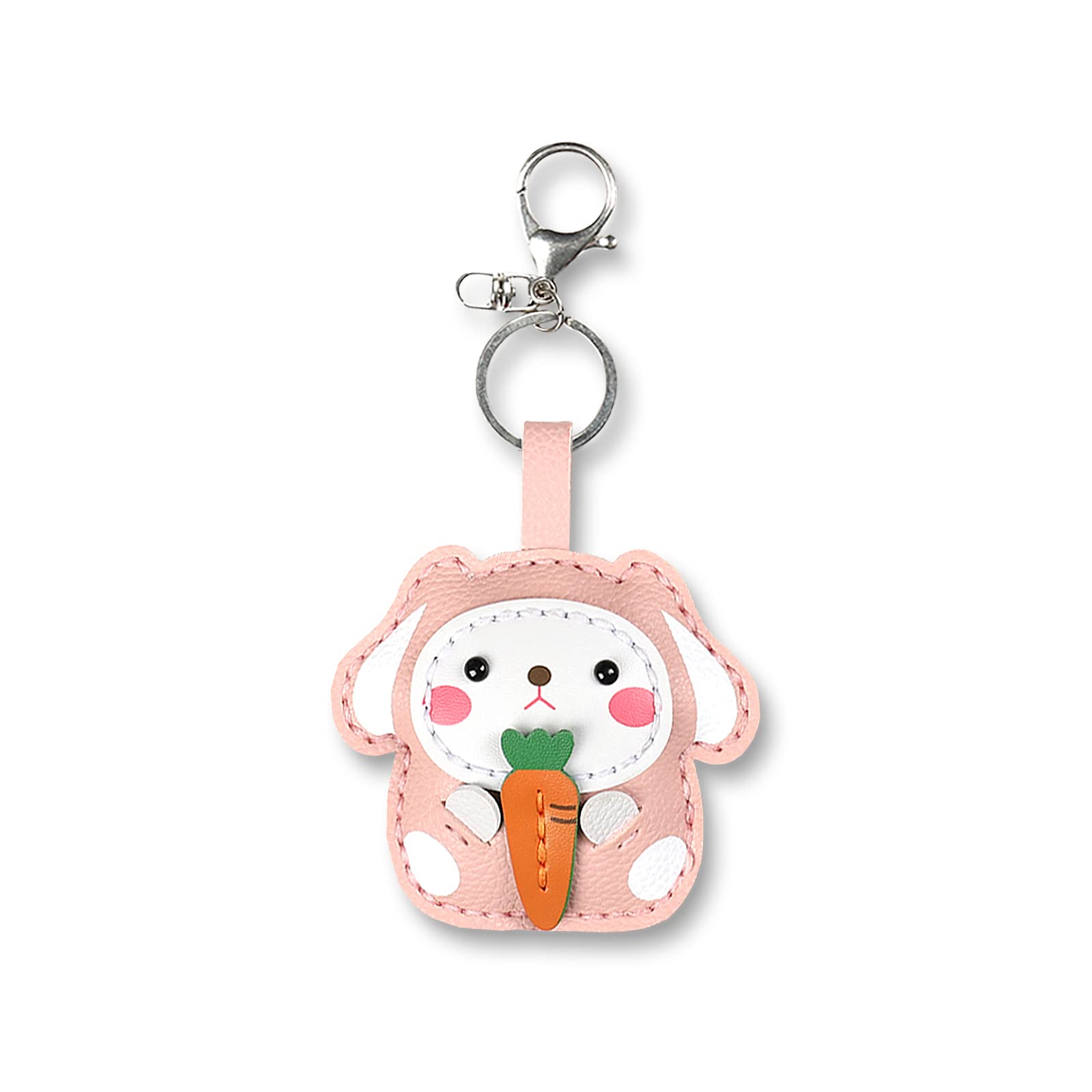 DIY Leather Animal Keychain Craft Kit - Handmade Sewing Keychain with All Accessories for Kids, Perfect Holiday & Birthday Gifts for Girls & Boys - Rabbit DIY Keychain for Backpacks, School Bags & Key Rings