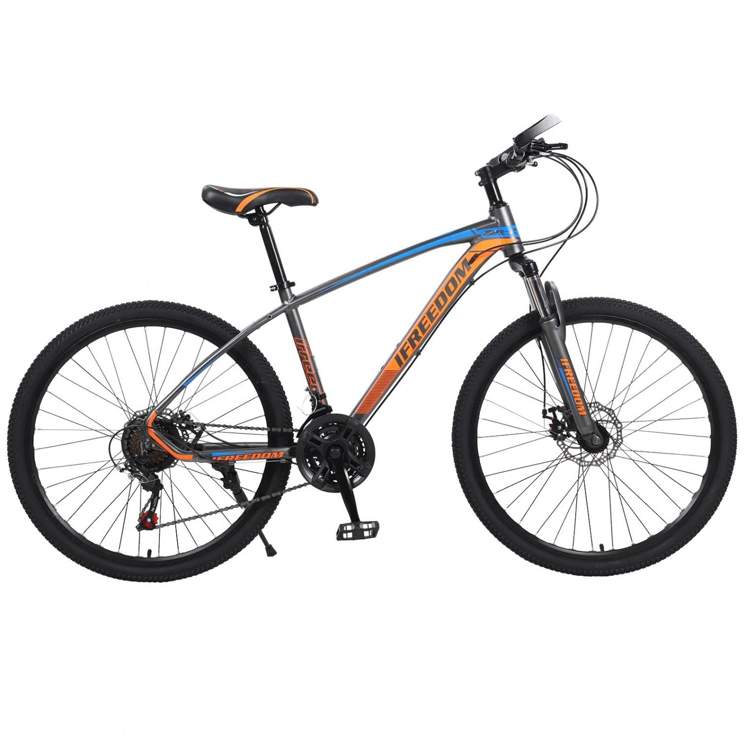 26 Inch Mountain Bike for Adults - 21 Speed High-Carbon Steel Frame with Front Suspension & Disc Brakes - Men & Women's All-Terrain Road Bicycle for Commuting, Trail Riding and Outdoor Adventures