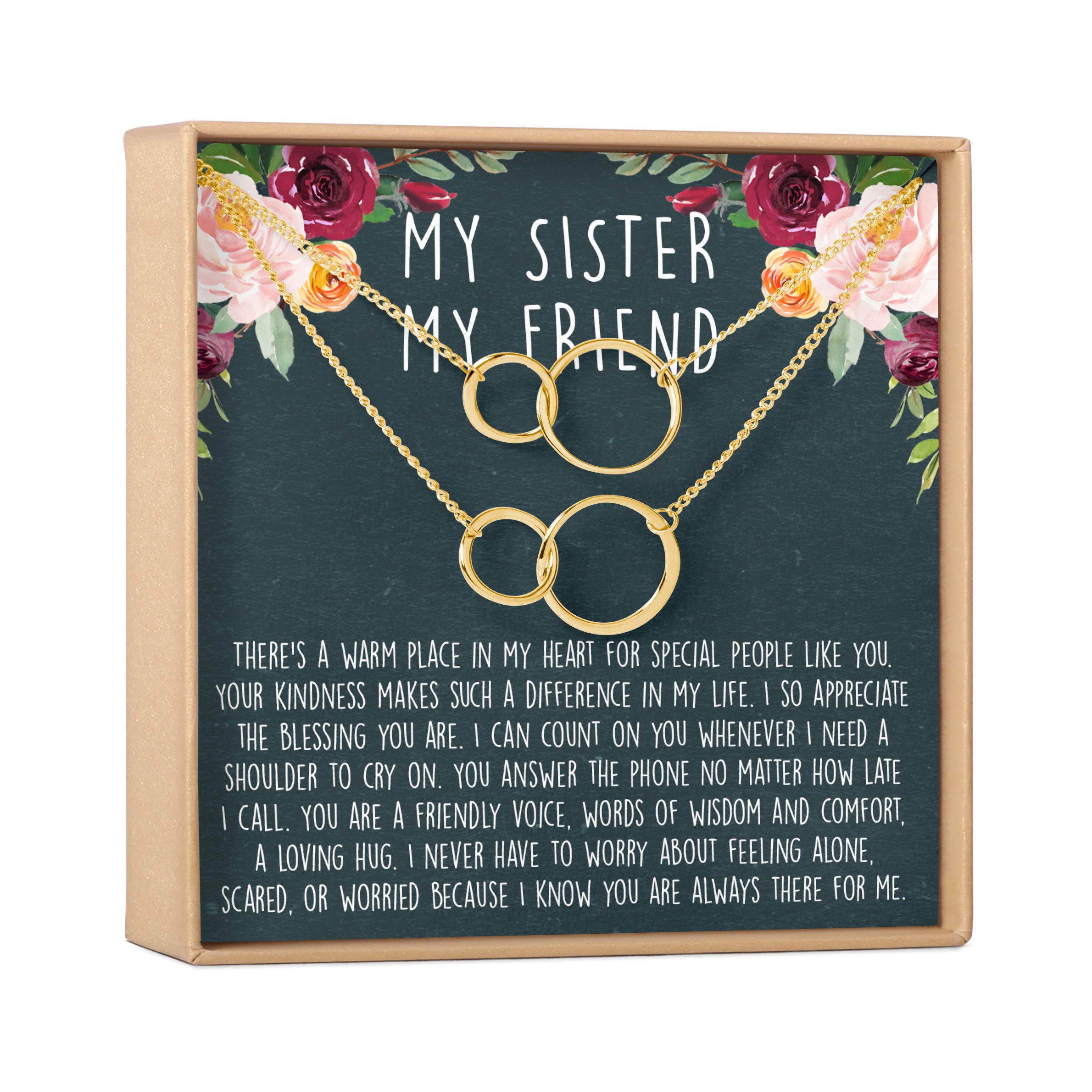Sister Necklace - Elegant Heart Pendant Jewelry Gift for Birthday, Christmas, Anniversary | Perfect for Sisters, Best Friends & Loved Ones | Wear Daily or for Special Occasions