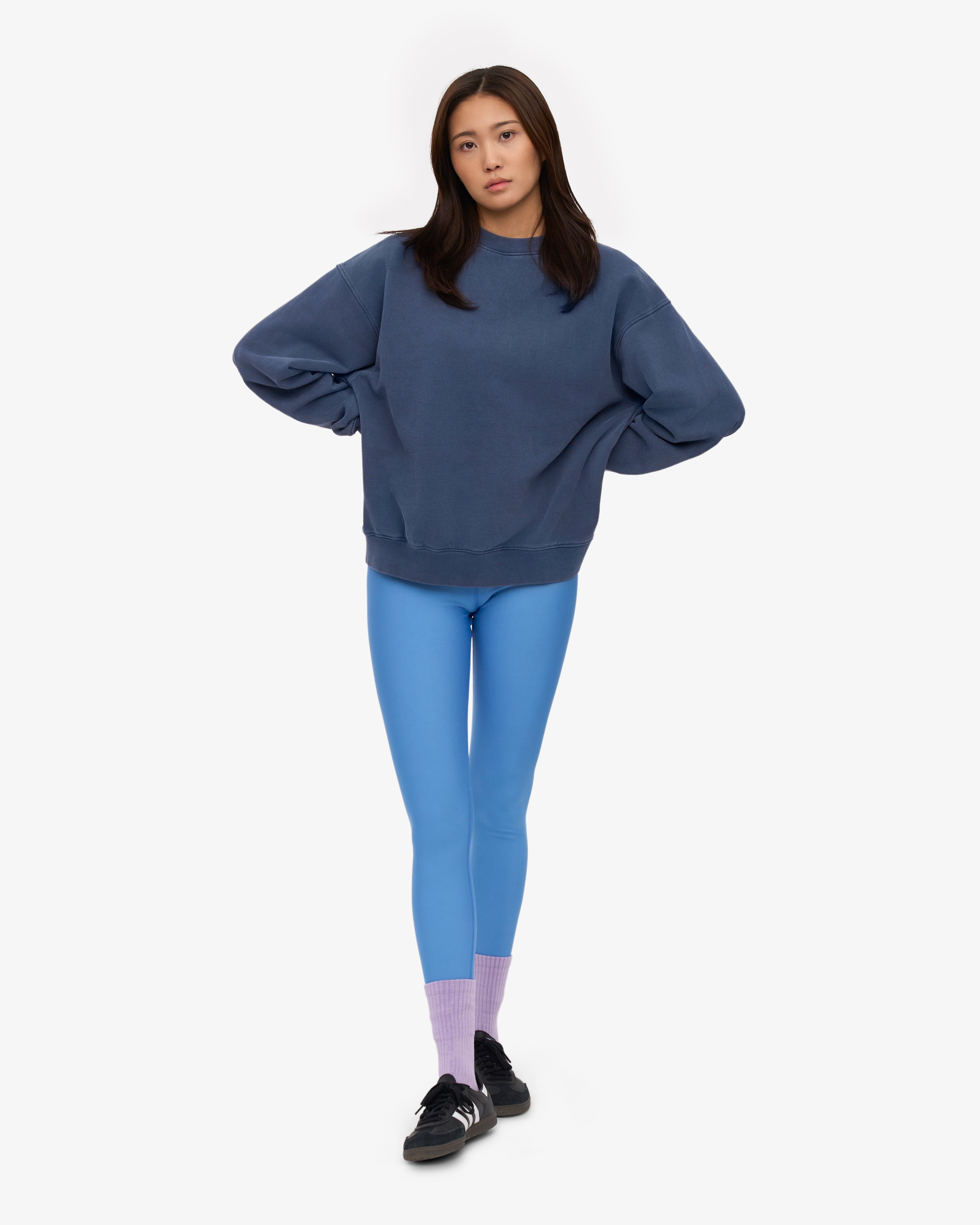 Organic Oversized Crewneck Sweatshirt for Women & Men - Soft & Comfortable Neptune Blue - Perfect for Casual Wear, Loungewear & Street Style