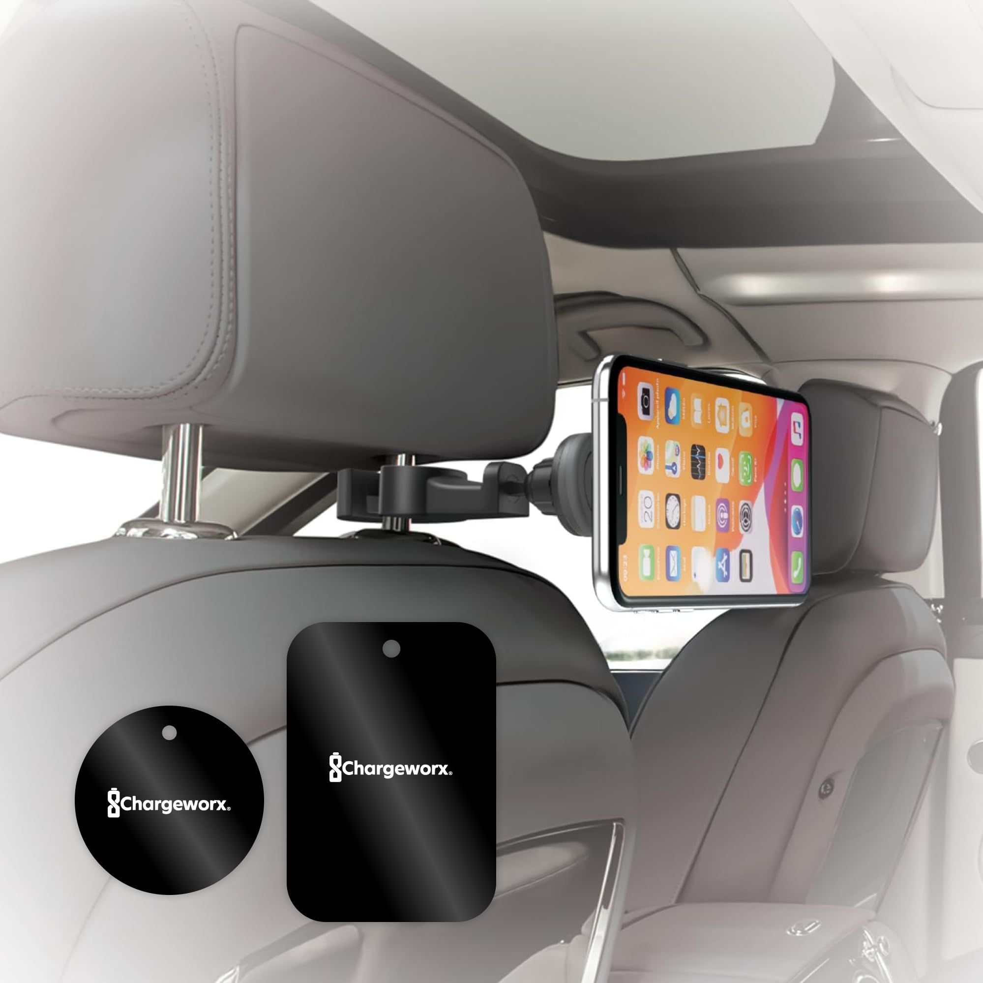 Magnetic Car Phone Holder for iPhone - Adjustable Headrest Mount with Quick Installation | Perfect for Road Trips, Commuting & Hands-Free Navigation