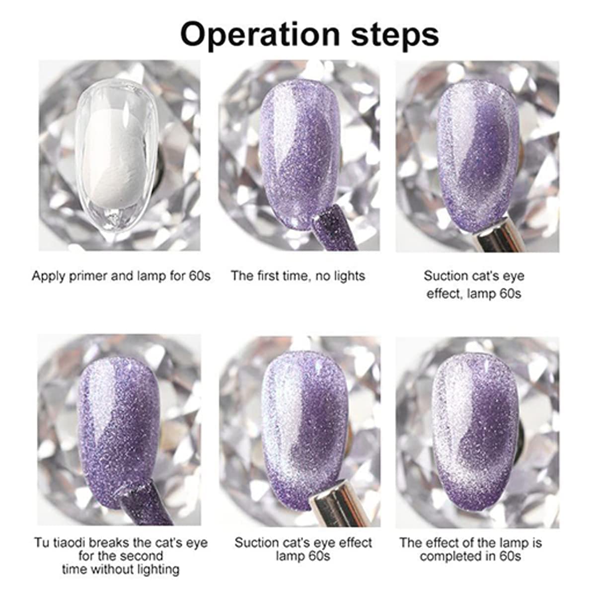 VERONNI Purple Magnetic Cat Eye Gel Nail Polish - Reflective Glitter UV Soak Off Gel with Magnet for Nail Art Manicure (E-07) | Perfect for Salon, Home Use & Special Occasions