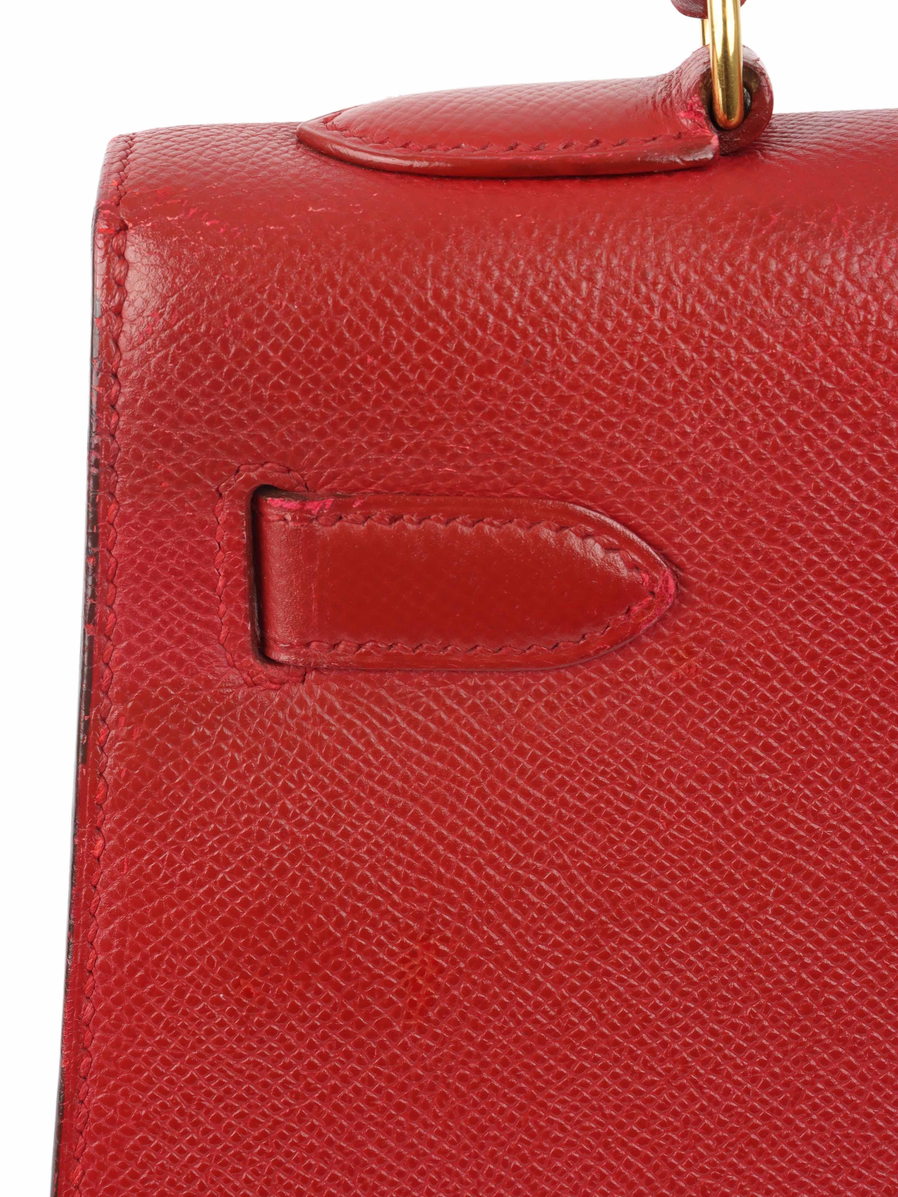 Authentic Hermes Kelly 32 Bag Rouge H Red Gold Hardware 1994 Vintage - Luxury Handbag for Women, Perfect for Parties & Special Occasions