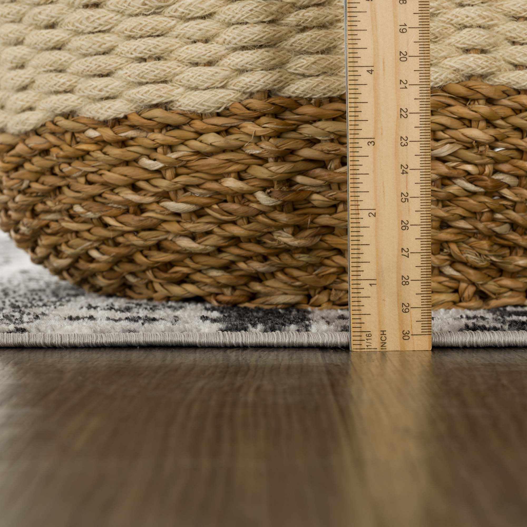 Hauteloom Lyssons Washable Area Rug - Black & Gray Modern Design - 5'3