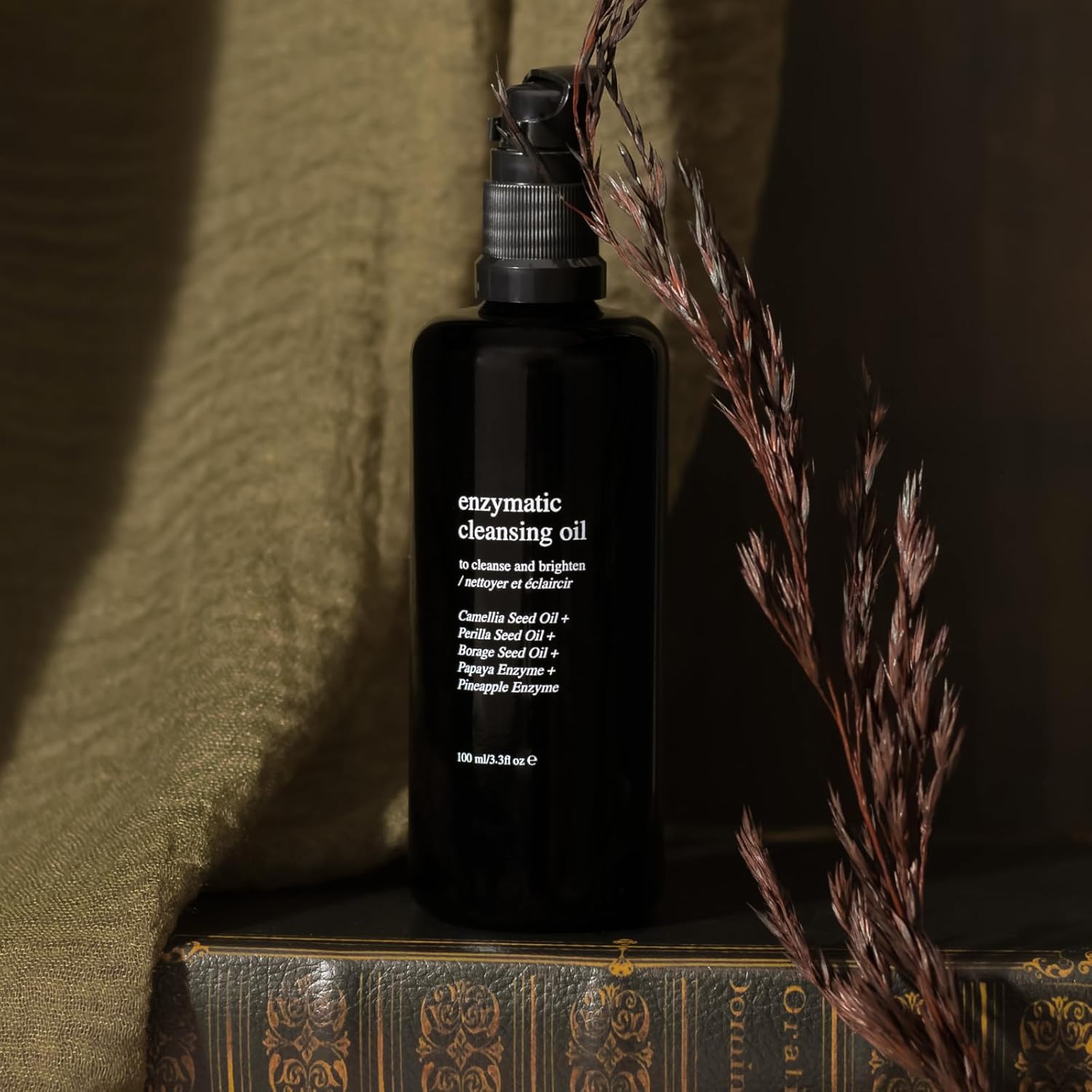 Best Enzymatic Cleansing Oil for Face - Camellia, Perilla & Borage Oils Facial Cleanser | Makeup Remover & SPF Cleanser | Gentle Exfoliation with Papaya & Pineapple Enzymes | 3.4oz for Soft, Clean Skin | Perfect for Daily Skincare & Makeup Removal Routine