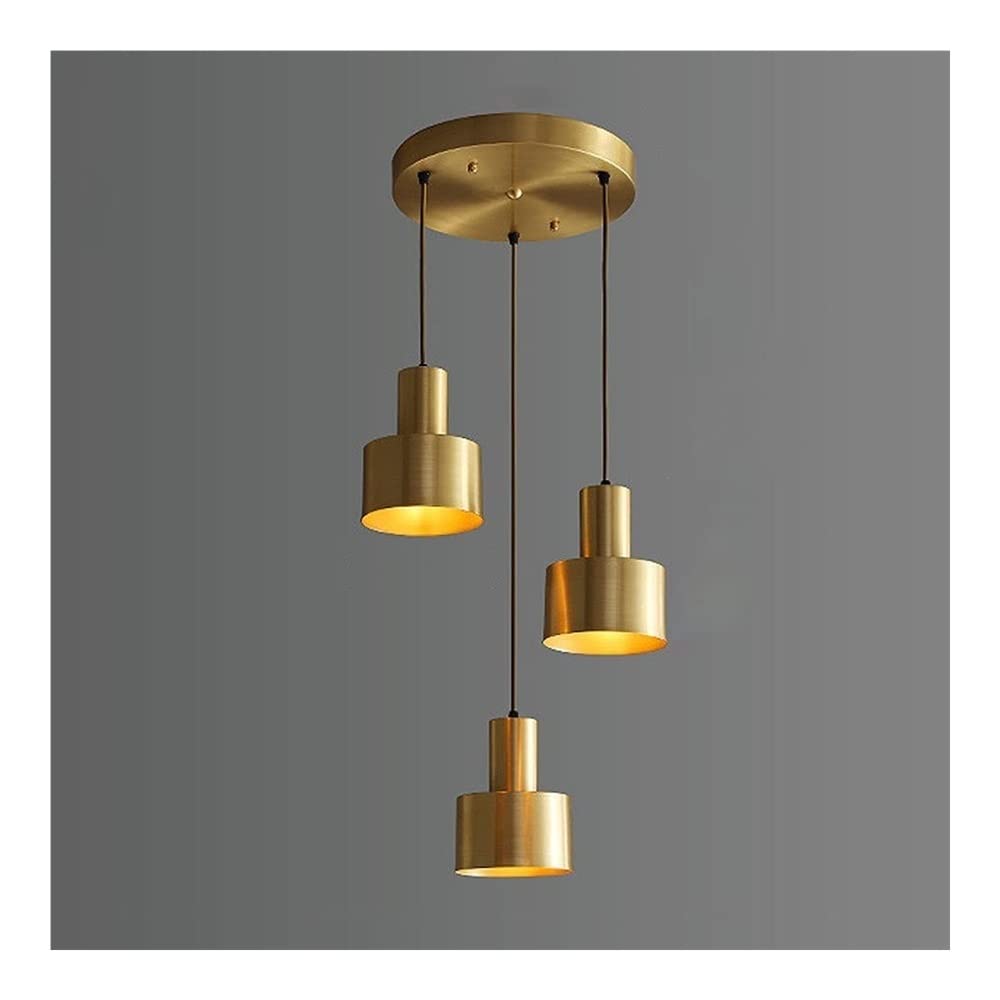 Modern 3-Headed Copper Chandelier Ceiling Light - Gold Art Deco Lighting Fixture for Living Room, Dining Room, Bedroom & Hallway | E27 Bulb Base | Elegant Home Decor for Wedding, Restaurant & Luxury Interior Design
