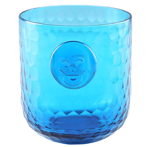 Skull Stamp Wine Glass - Turquoise Gothic Barware for Halloween, Themed Parties & Unique Home Decor