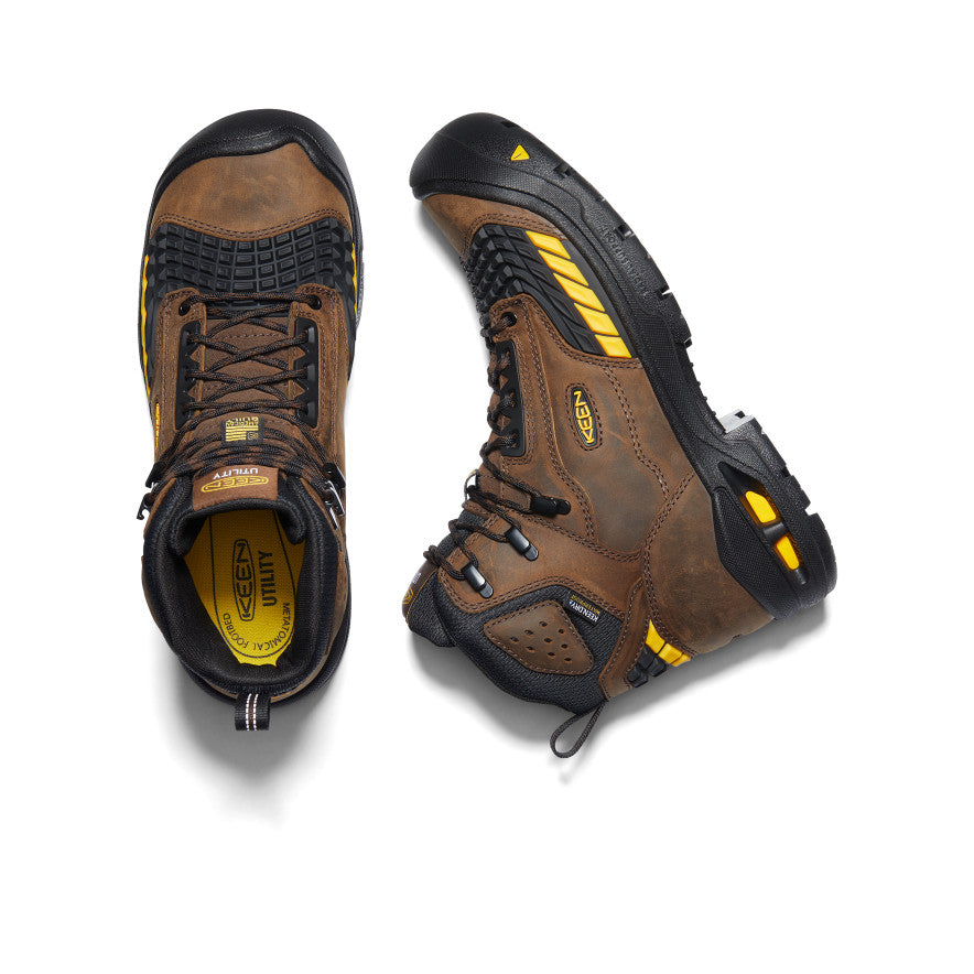 Men's Troy 6 Waterproof Work Boots with Carbon Toe - Dark Earth/Black - Durable Safety Shoes for Construction, Hiking & Outdoor Work