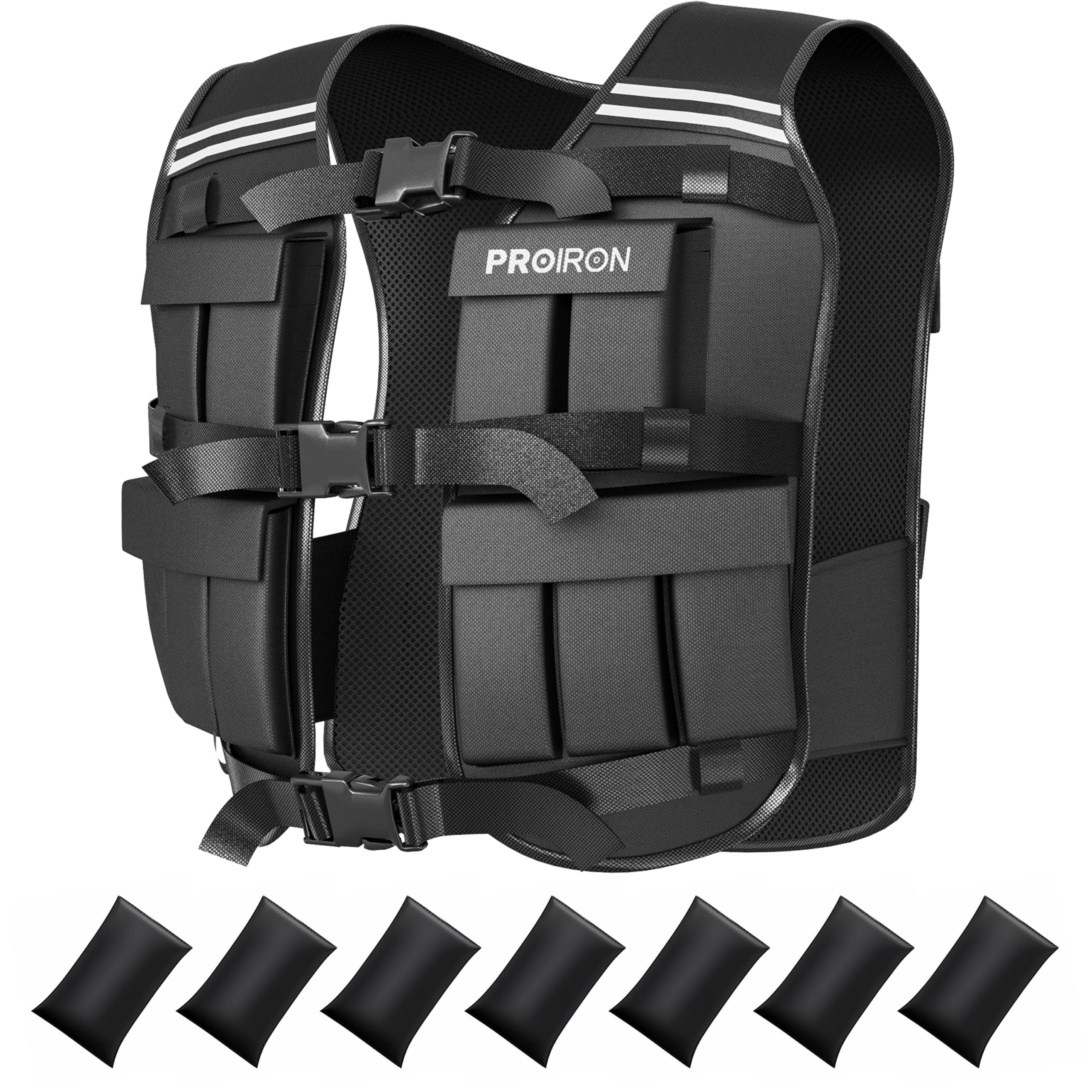 PROIRON Adjustable Weighted Vest 22LB/44LB for Men & Women - 1LB/2LB Increment, Fully Customizable for Running, Workouts, Walking, Boxing, Strength Training, Cardio - Ideal for Home Gym & Weight Loss Fitness Gear