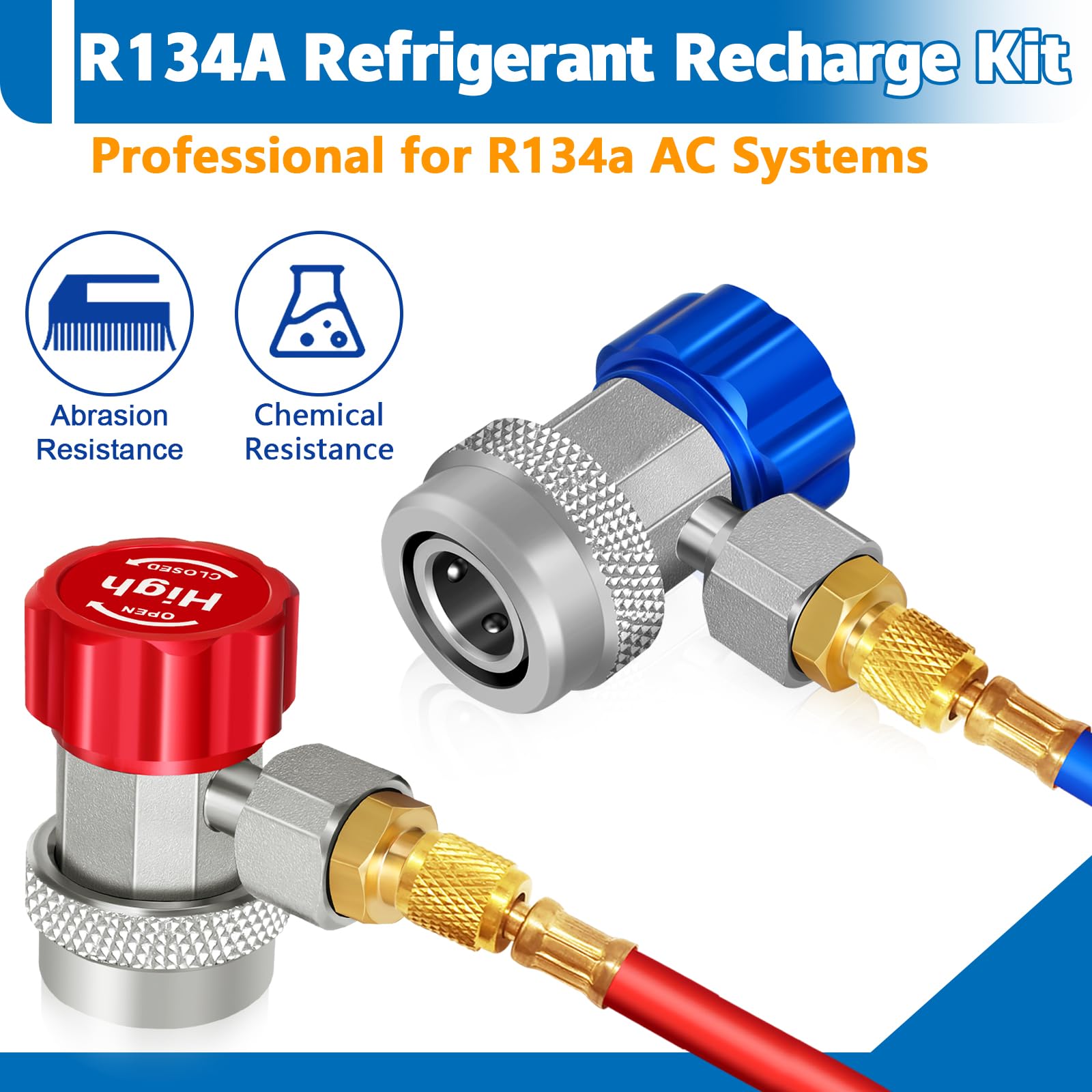 Boltigen R134a to R1234yf Quick Coupler Adapter Kit - AC Refrigerant System Conversion Connector for Car A/C Charging Hose Fitting - Perfect for Auto Repair Shops & DIY Vehicle Maintenance