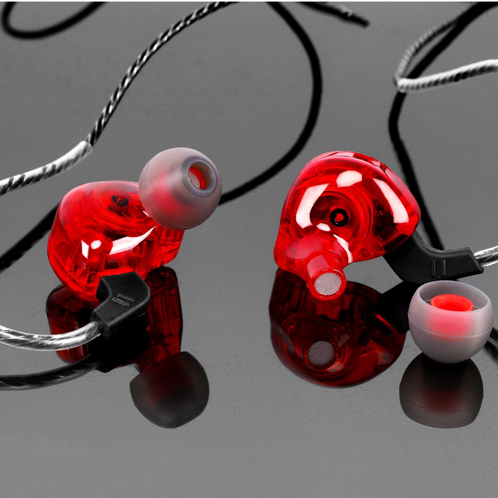 UrbanX iX2 Pro Hybrid Dual Driver In-Ear Headphones with Mic - Tangle-Free Cable, High-Fidelity Sound for Musicians & Audiophiles - Perfect for Realme C17, Gym, Commuting & Travel