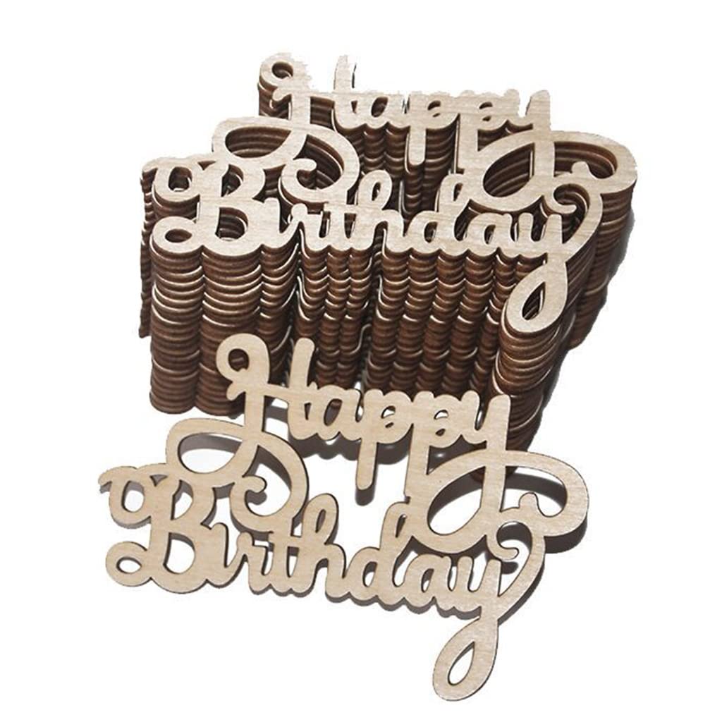 15Pcs Rustic Wooden Happy Birthday Ornaments - Handcrafted Wooden Hanging Decor for Birthday Parties, Weddings & Home Decor - Perfect for DIY Crafts & Festive Celebrations