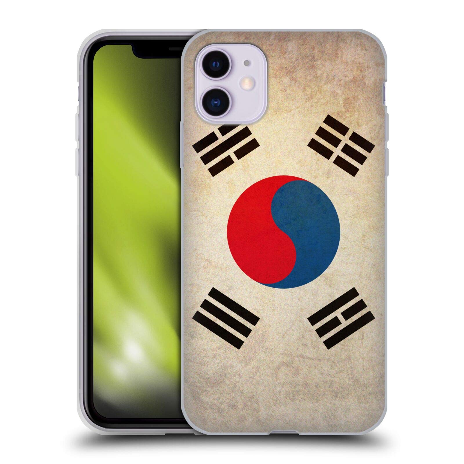 Vintage South Korea Flag Soft Gel Phone Case for Apple iPhone 11 - Durable Protective Cover with Unique Korean Design | Perfect for Travelers & K-Pop Fans