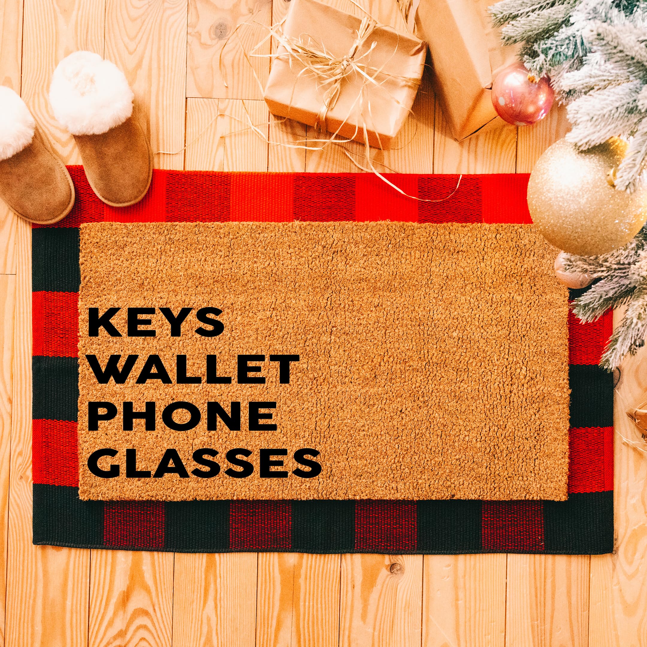 Premium Coir Doormat - Funny Welcome Entryway Rug for Keys, Wallet, Phone & Glasses | Durable & Thick Non-Slip Mat for Home, Office & Outdoor Use