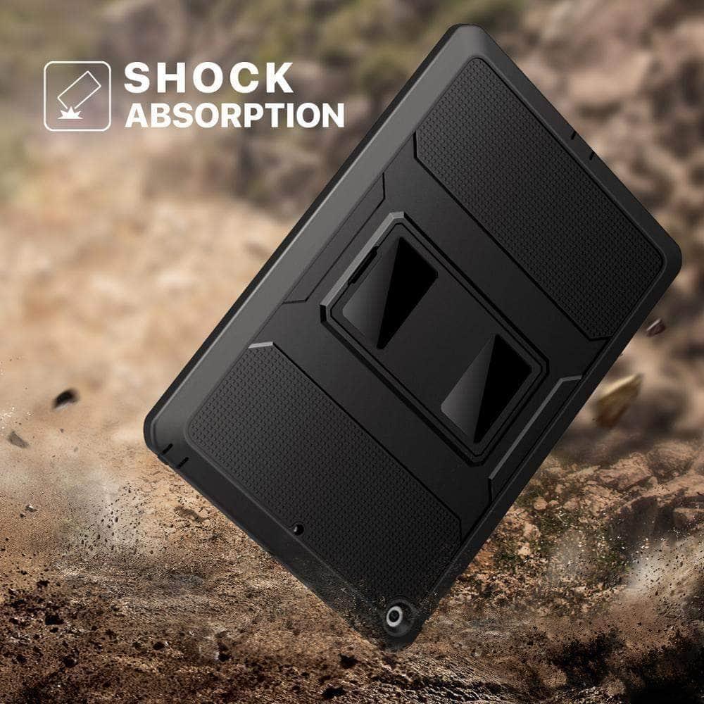 Apple iPad 10.2 (7th/8th Gen 2019/2020 Model) Shockproof Rugged Case with Built-in Screen Protector - Heavy Duty Hybrid Protection for Work, School & Outdoor Use
