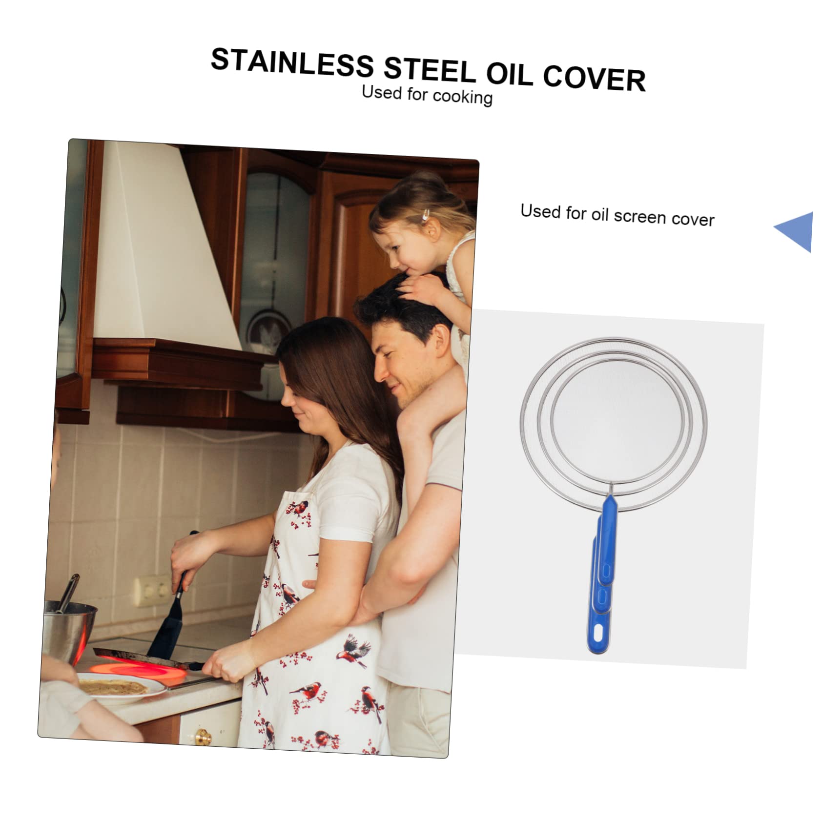 Hemoton 3-Pack Oil Splatter Guard for Frying Pans - Anti-Splash Cooking Oil Net Cover with Non-Slip Design - Perfect for Sauteing, Frying & Deep Frying at Home