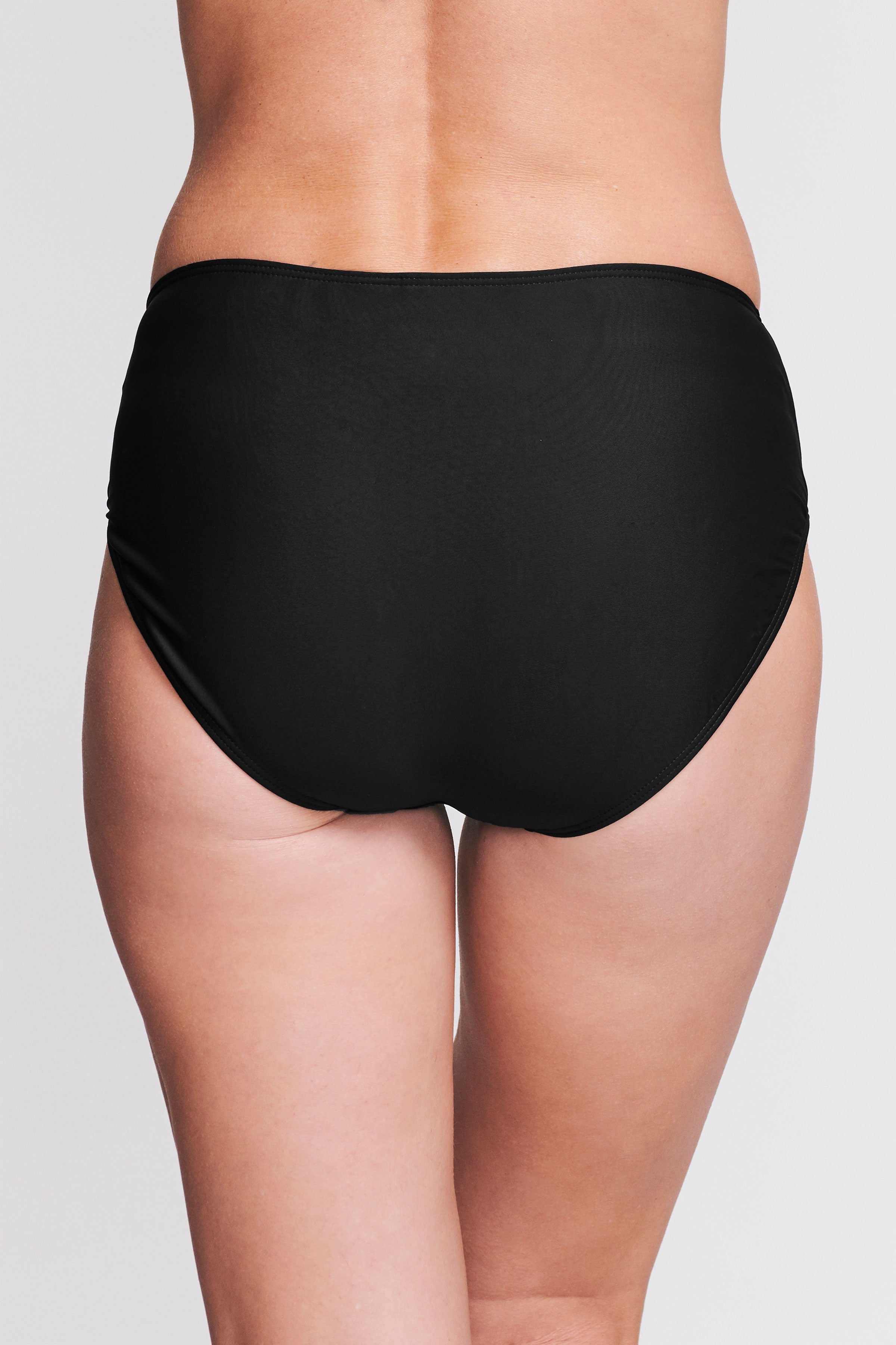 Mid Waist Solid Black Briefs for Women - Comfortable Cotton Underwear for Everyday Wear, Workout & Sleep