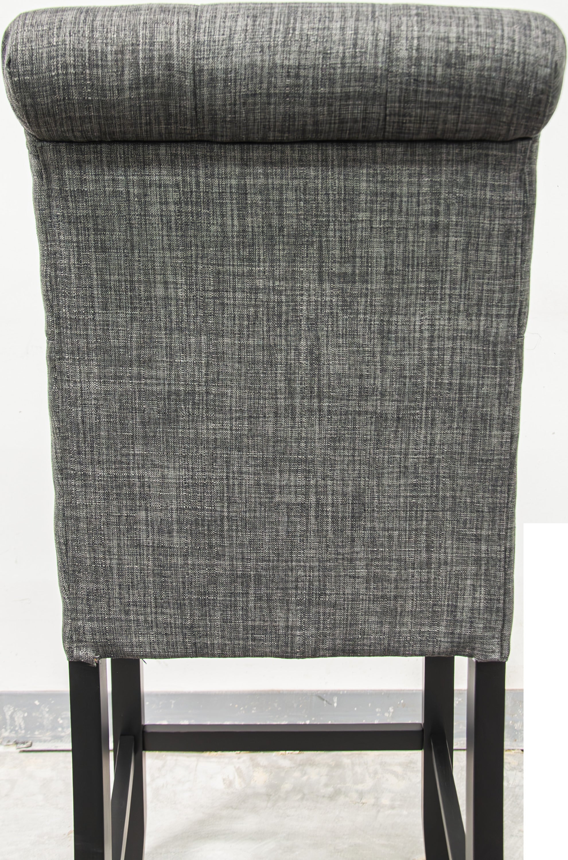 Set of 2 Charcoal Fabric Counter Height Dining Chairs with Plush Cushion & Tufted Back - Modern Kitchen Bar Stools for Breakfast Nook, Dining Room, and Small Space
