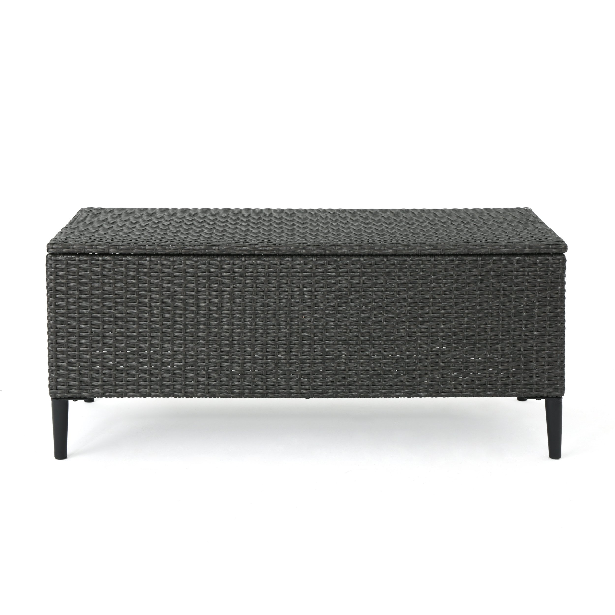 Christopher Knight Home Rupert Outdoor Wicker Storage Unit with Lid - Weather-Resistant Grey Patio Furniture Organizer for Cushions, Toys & Garden Tools | Perfect for Backyard, Deck & Poolside Storage