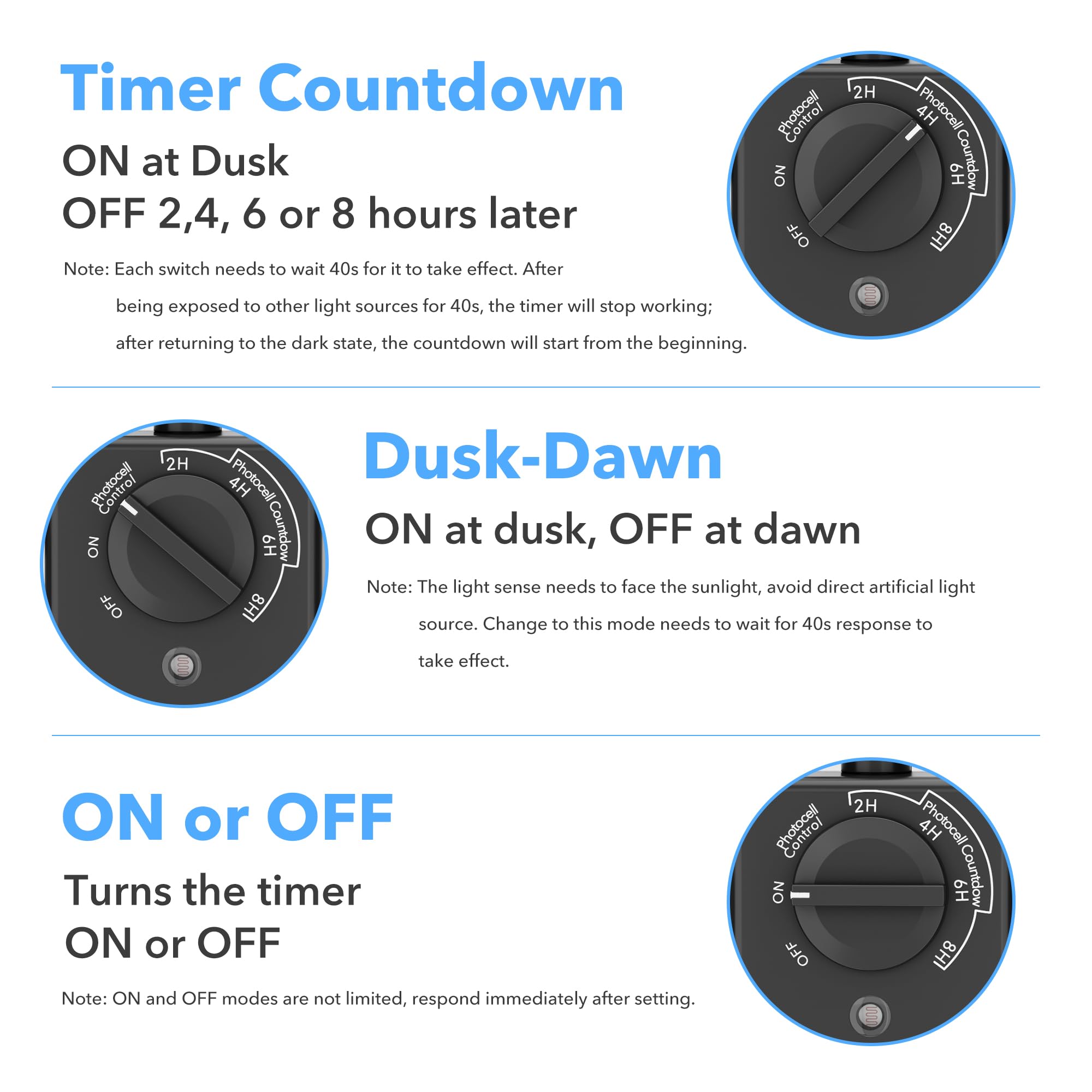 BN-LINK Outdoor Light Timer Waterproof 15A - 24-Hour Programmable Plug-in Timer with Countdown Function (2/4/6/8 Hours) - 100ft Remote Control & 2 Grounded Outlets - ETL Certified for Home, Garden, Patio & Landscape Lighting Automation