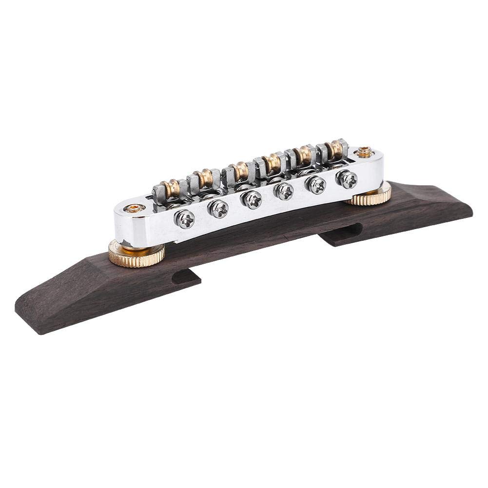 Adjustable Rosewood Jazz Guitar Bridge with Roller Saddles - Premium Musical Instrument Accessory for Jazz Guitars - Perfect for Stage Performances & Studio Recording